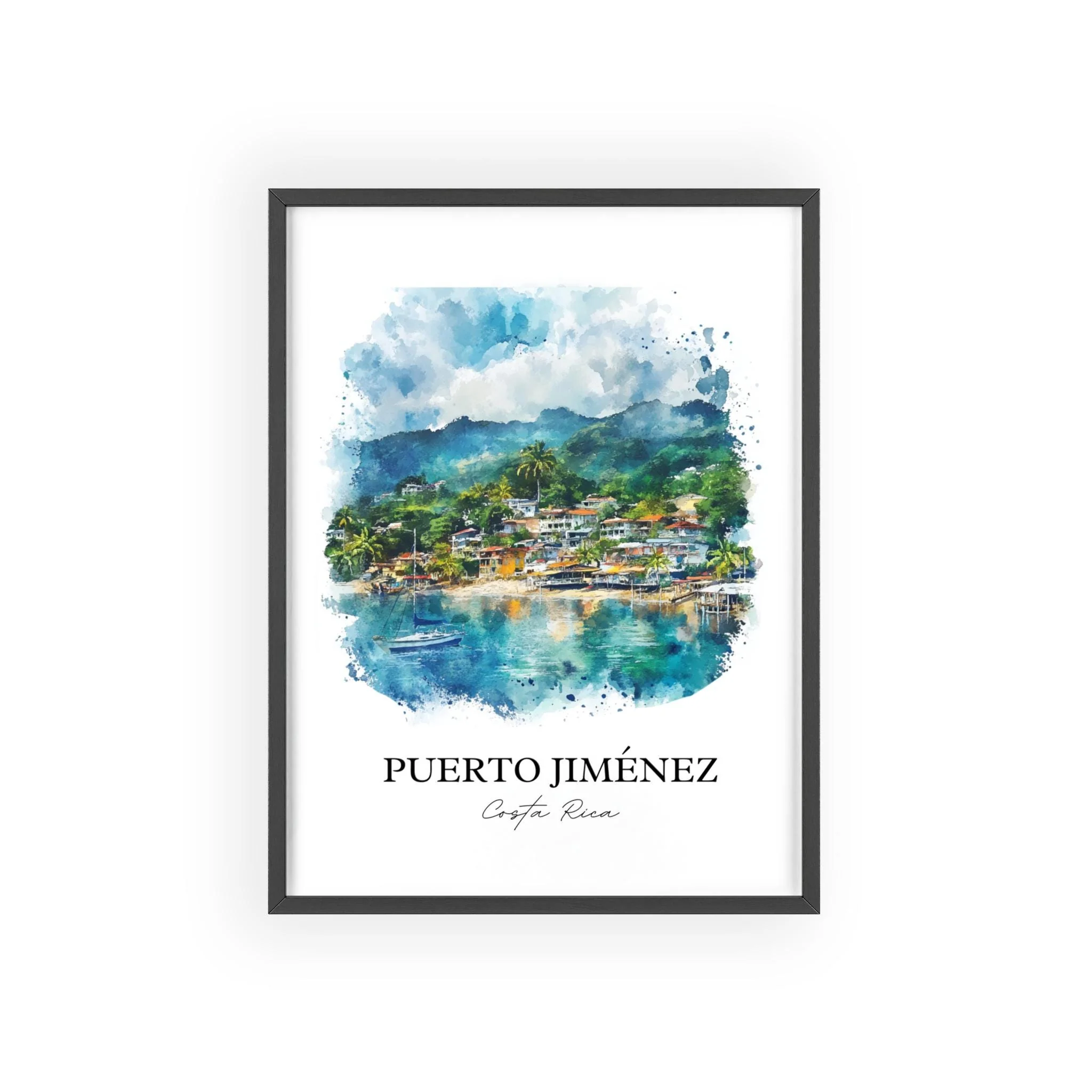 Puerto Jiménez, Costa Rica – Watercolor Art Print - Image 7