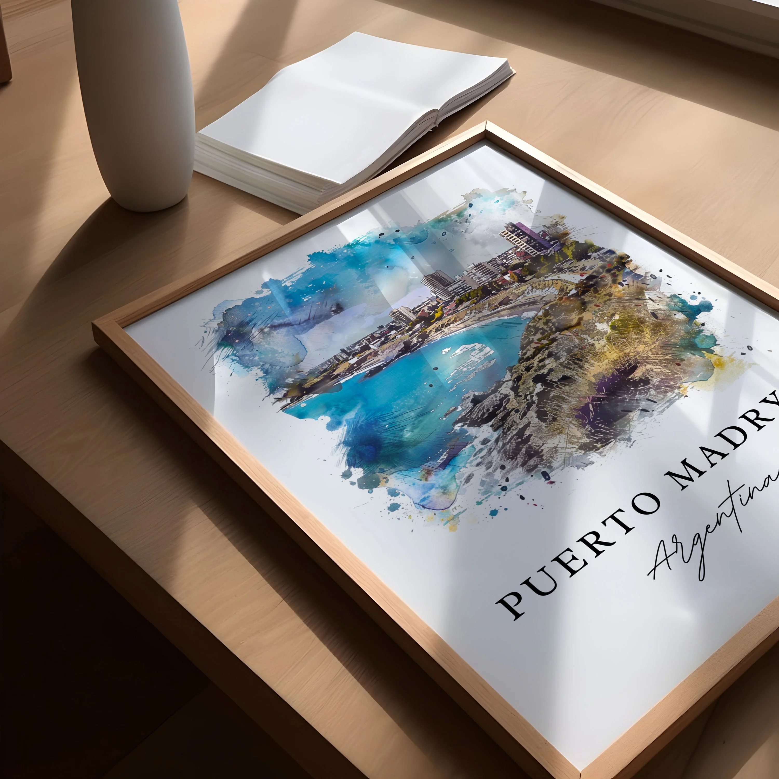 Puerto Madryn, Argentina – Watercolor Art Print - Image 3