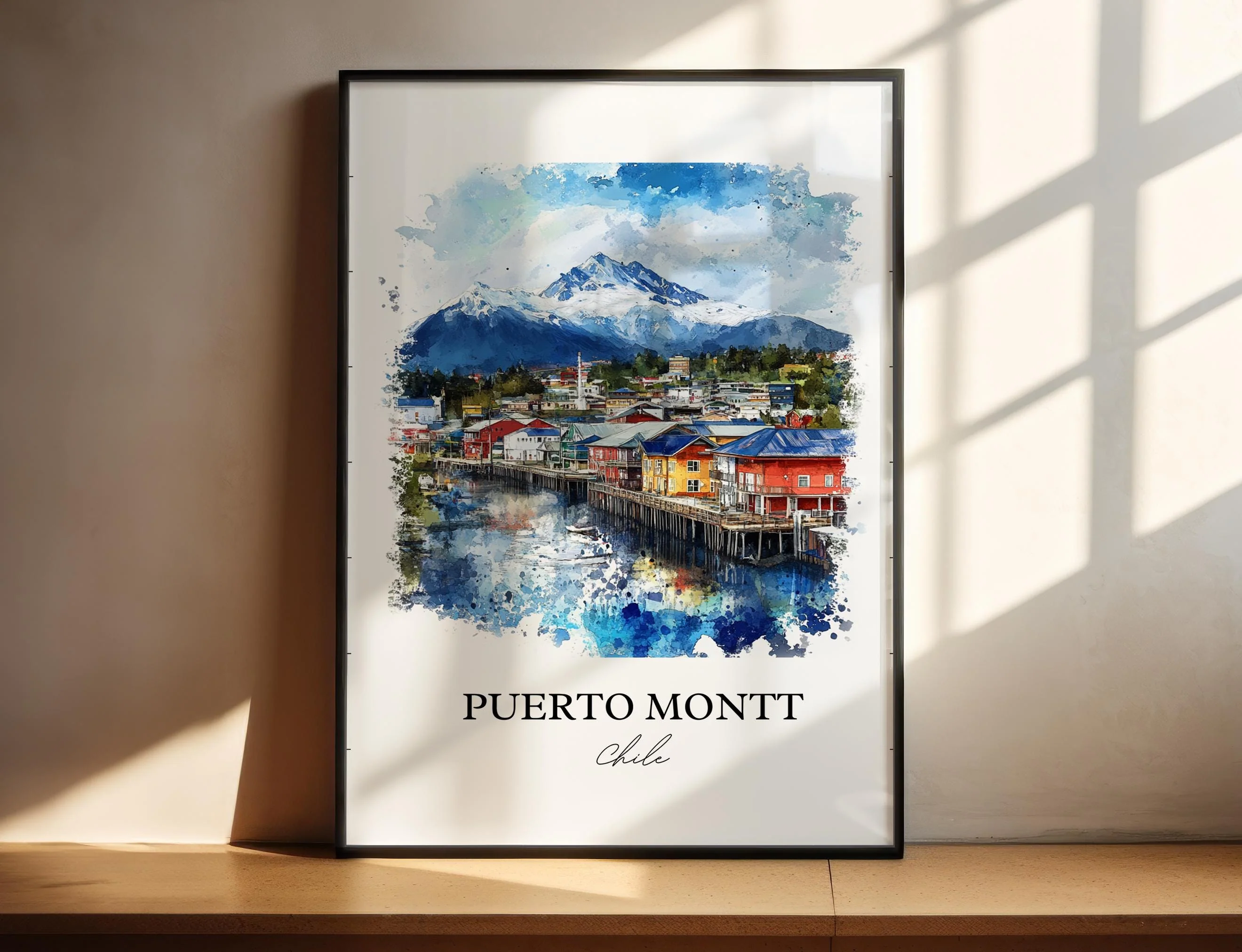 Puerto Montt, Chile – Watercolor Art Print