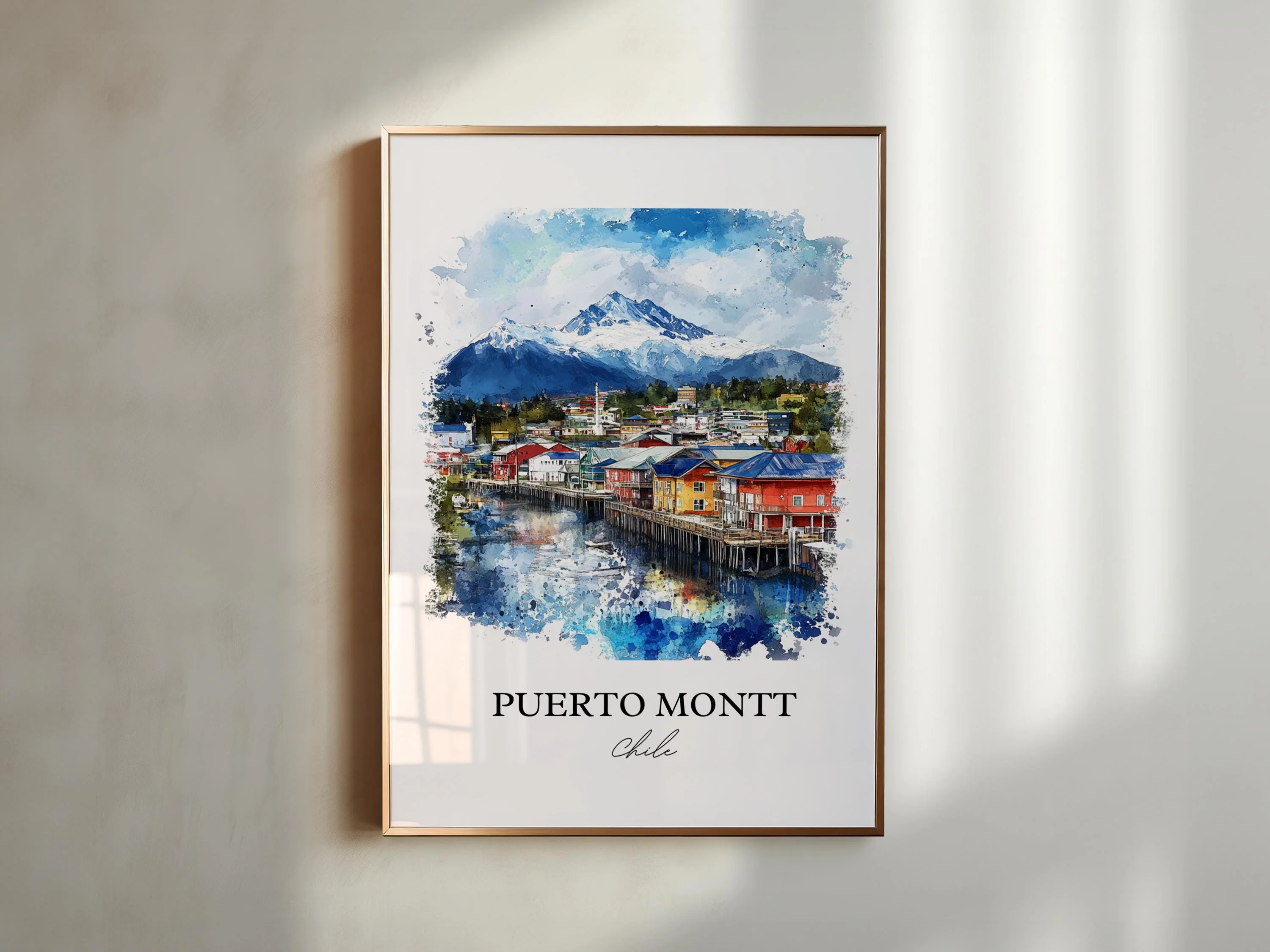 Puerto Montt, Chile – Watercolor Art Print - Image 5