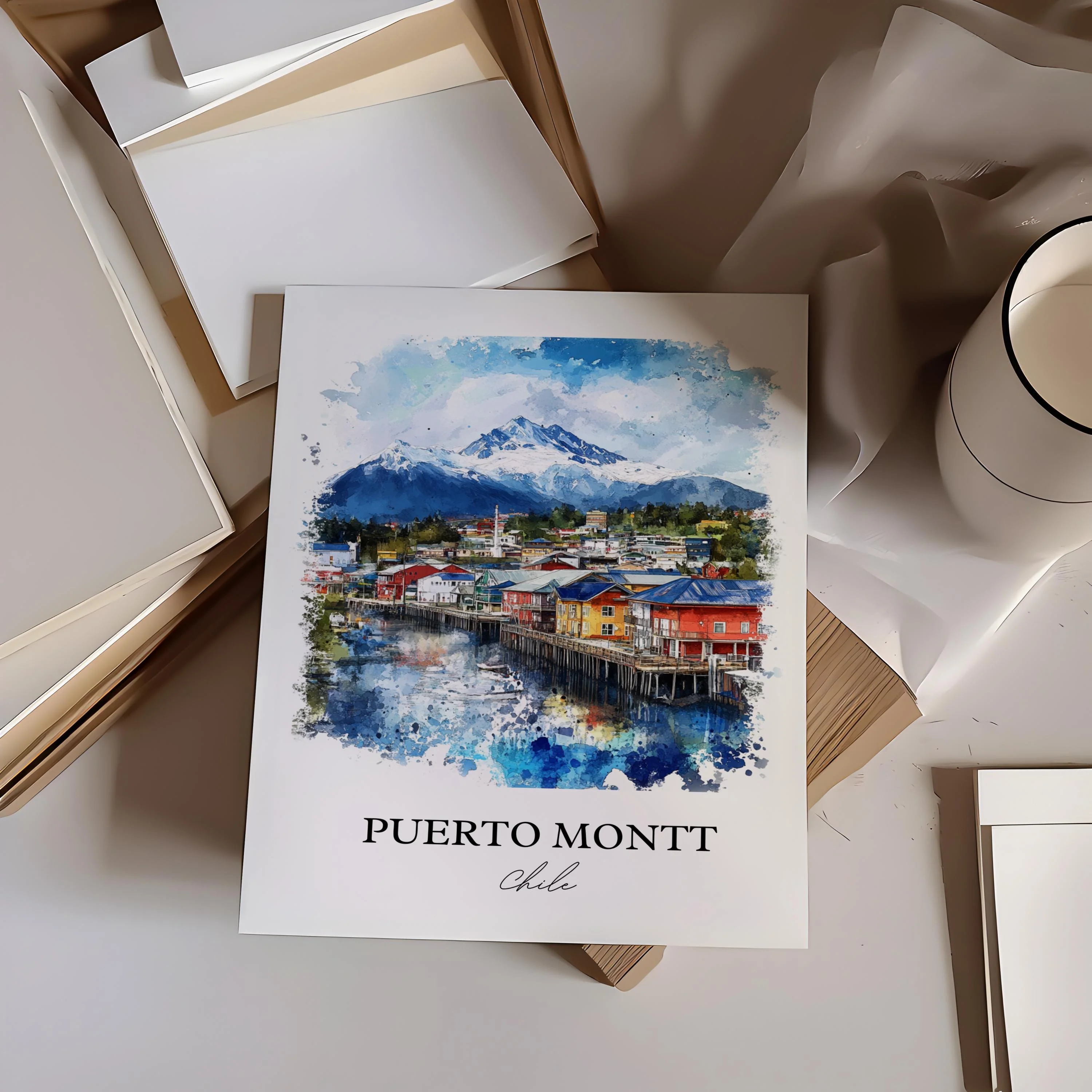 Puerto Montt, Chile – Watercolor Art Print - Image 6
