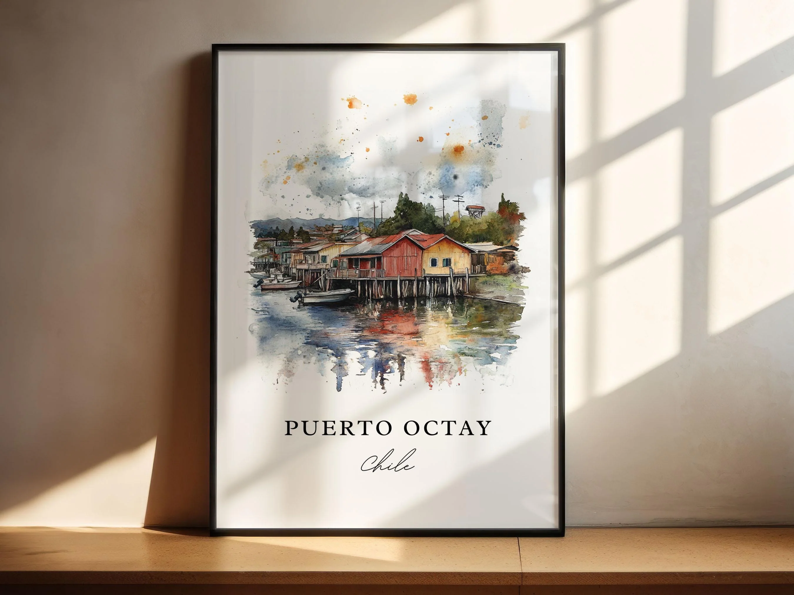 Puerto Octay, Chile – Watercolor Art Print - Image 4