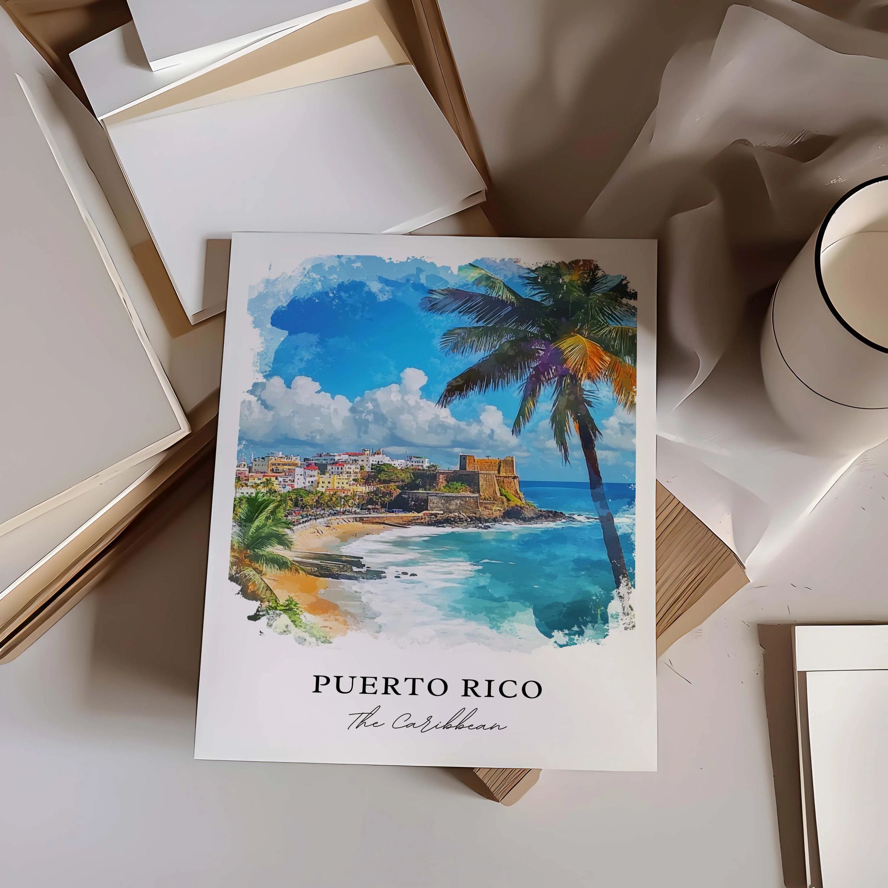 Puerto Rico, Caribbean – Watercolor Art Print - Image 2