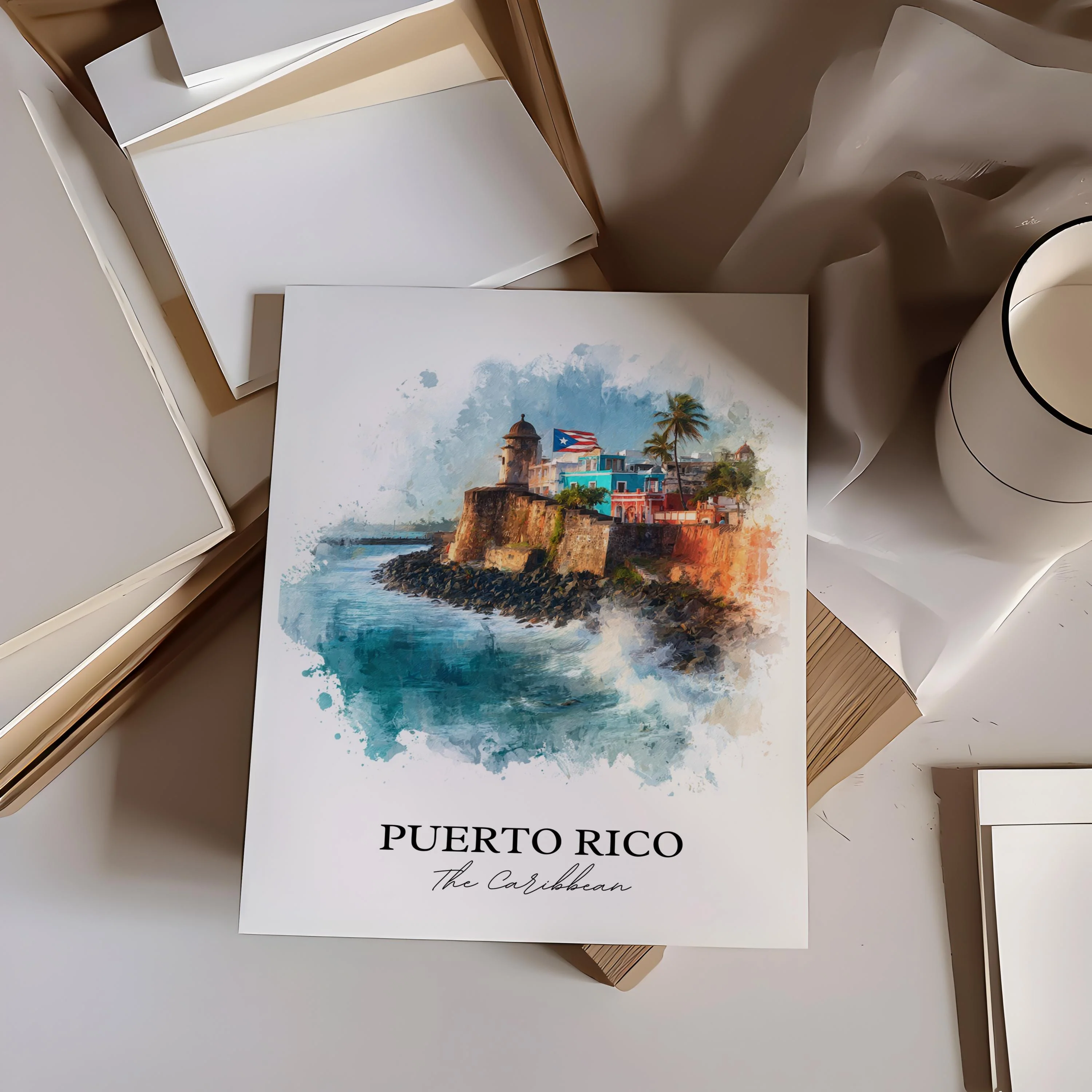 Puerto Rico, Caribbean – Watercolor Art Print - Image 5