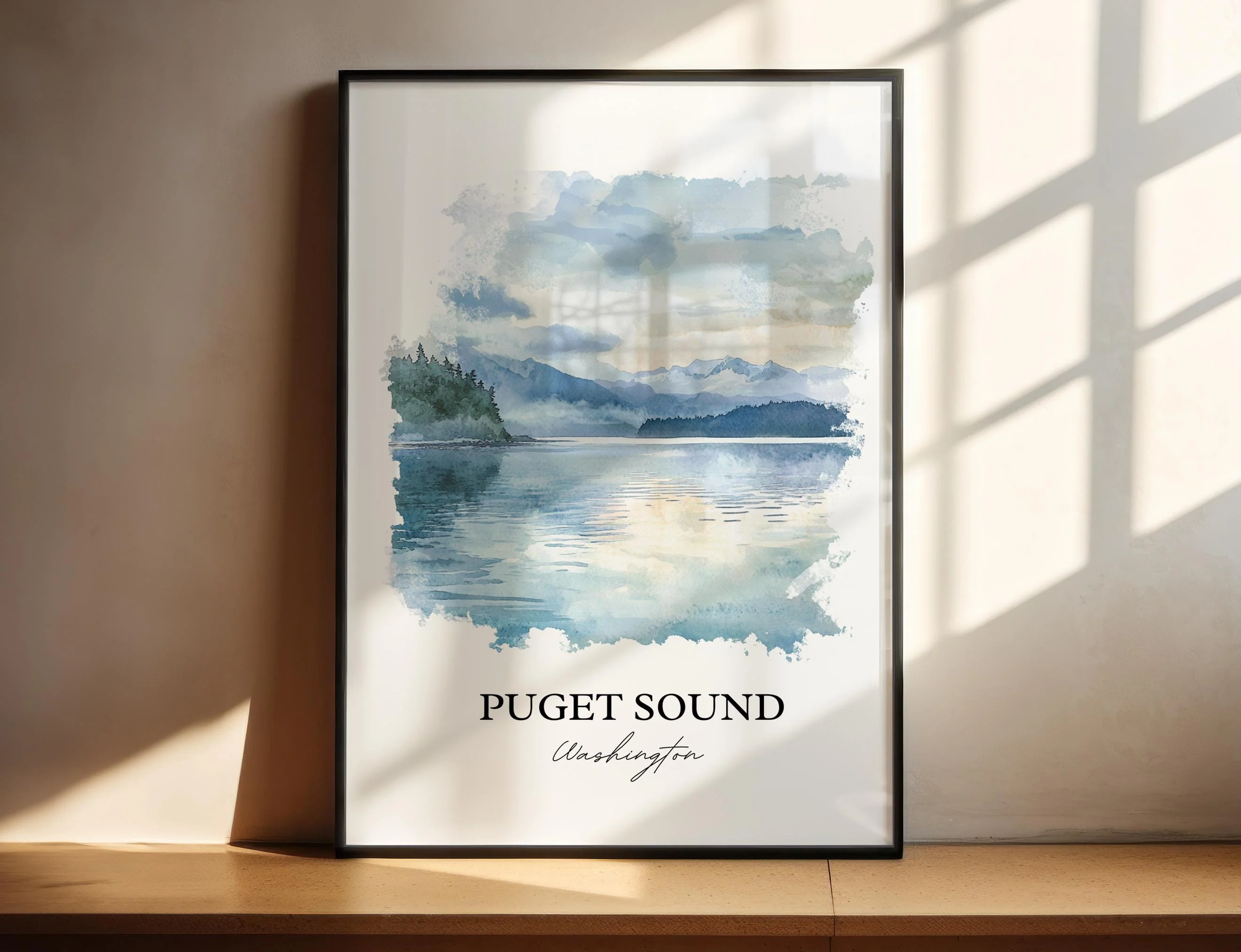 Puget Sound, USA – Watercolor Art Print