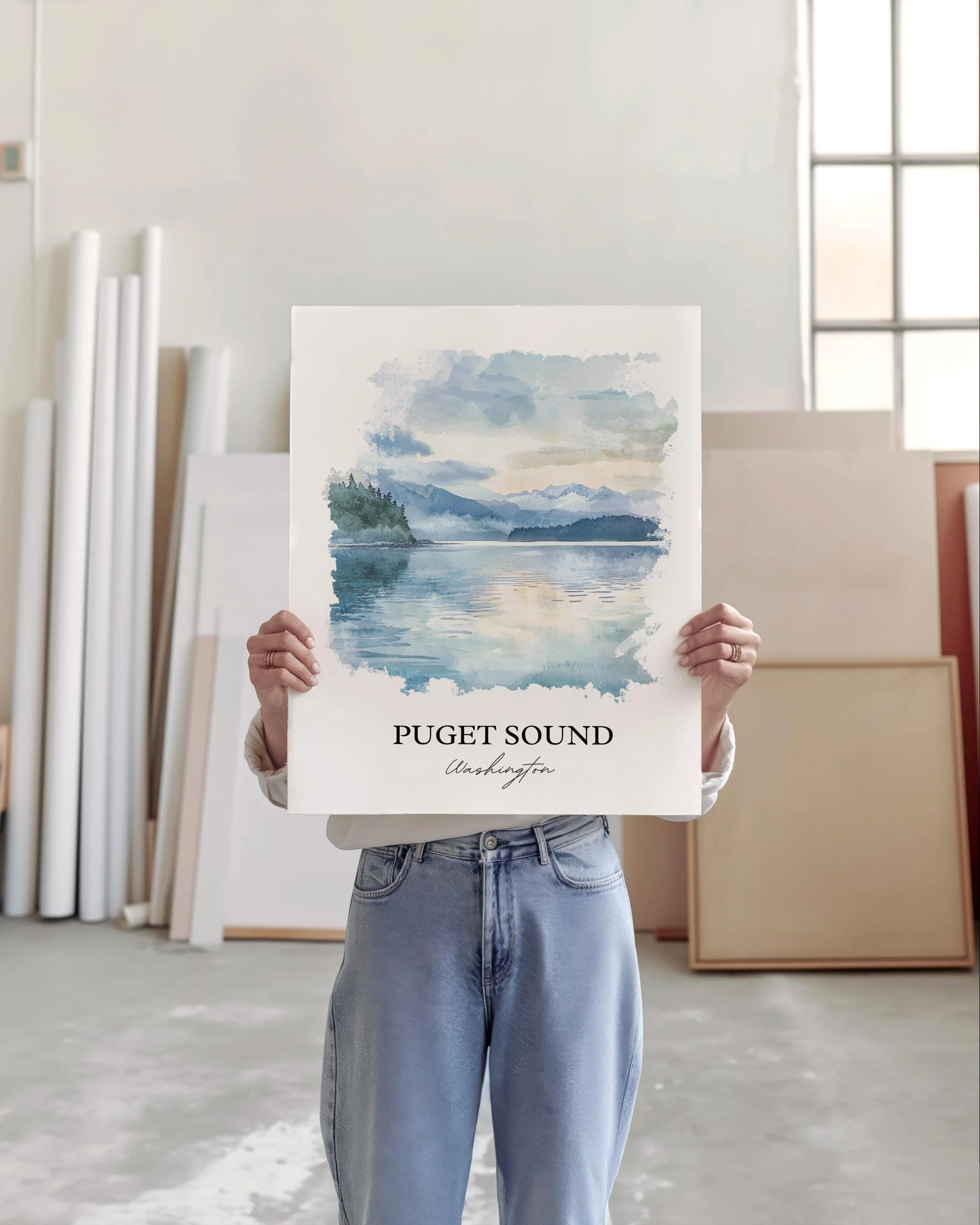 Puget Sound, USA – Watercolor Art Print - Image 3