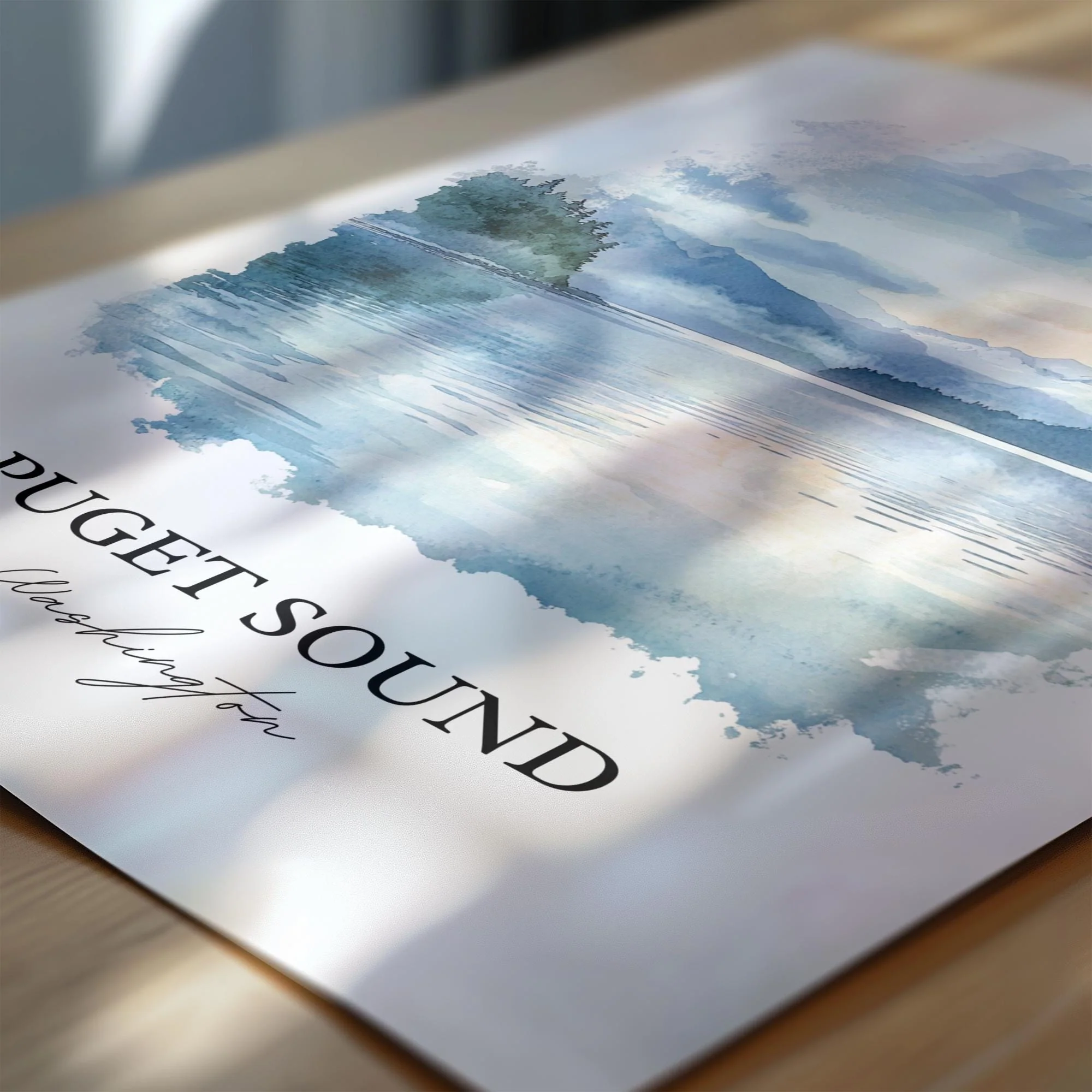 Puget Sound, USA – Watercolor Art Print - Image 2