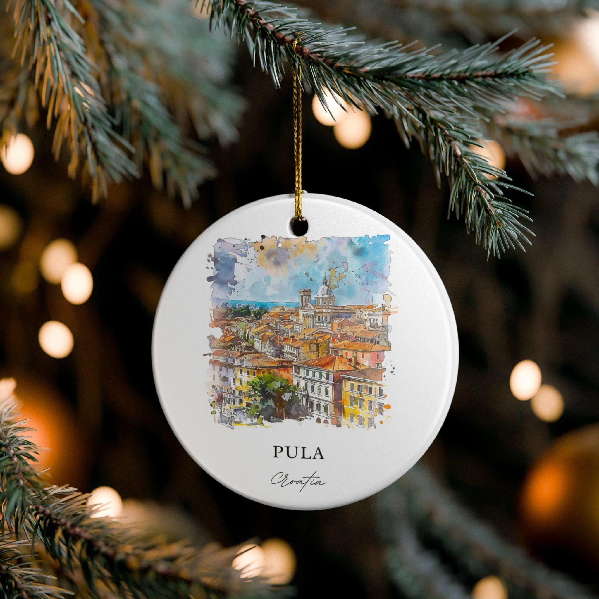 Pula Croatia Ornament: Unique Pula Croatia Souvenir, Croatia Xmas Decor, and Authentic Croatia Gift - Image 4