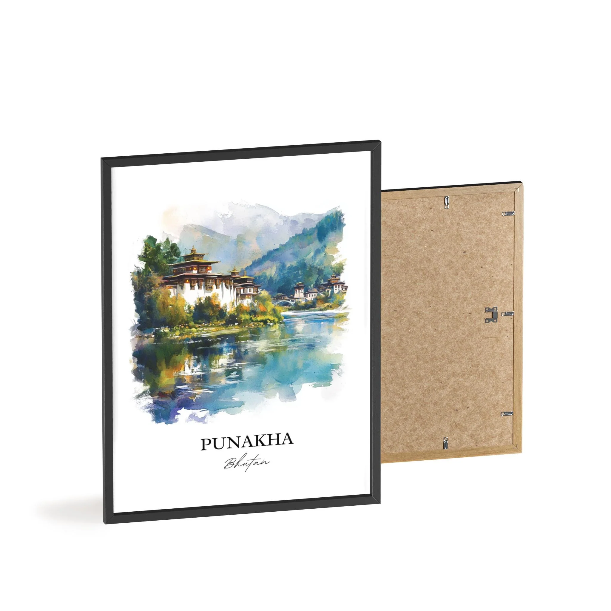 Punakha Dzong, Bhutan – Watercolor Art Print - Image 8