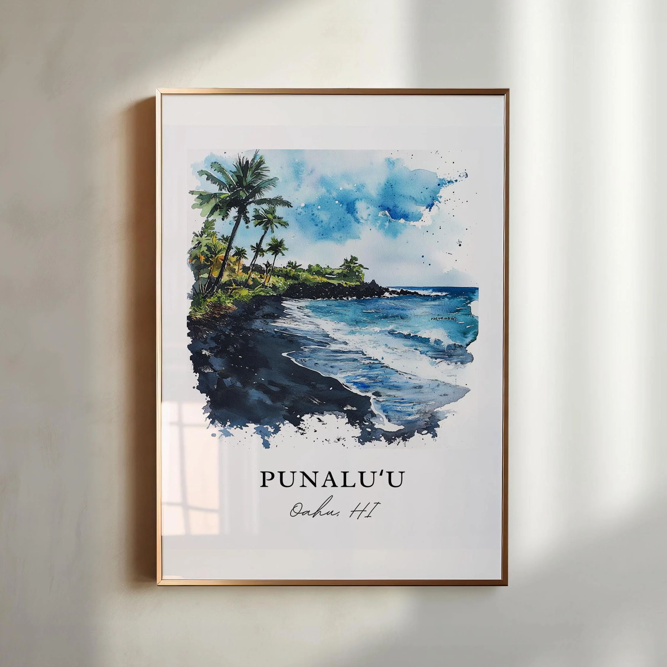 Punaluu, Hawaii, Hawaii – Watercolor Art Print - Image 3