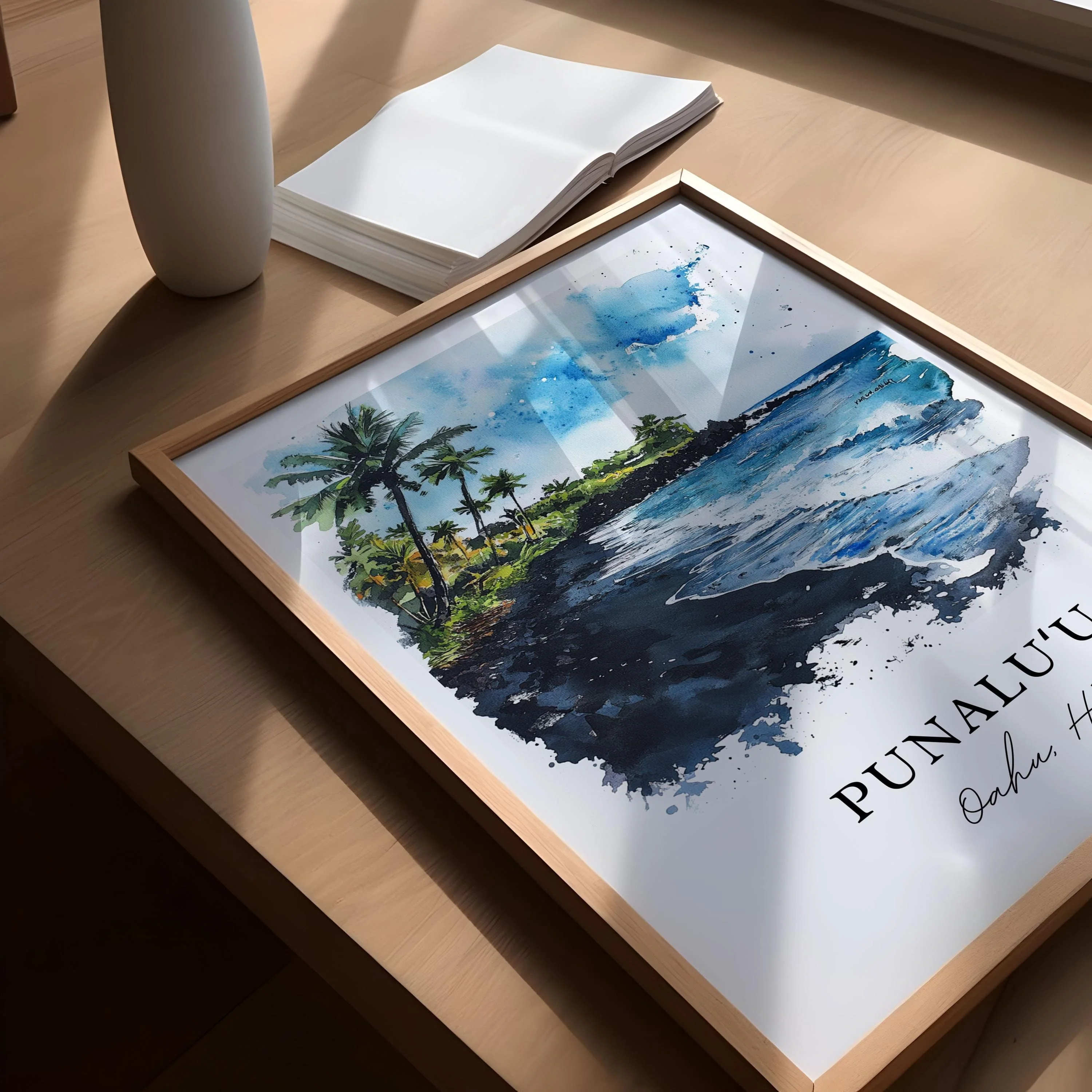 Punaluu, Hawaii, Hawaii – Watercolor Art Print - Image 4