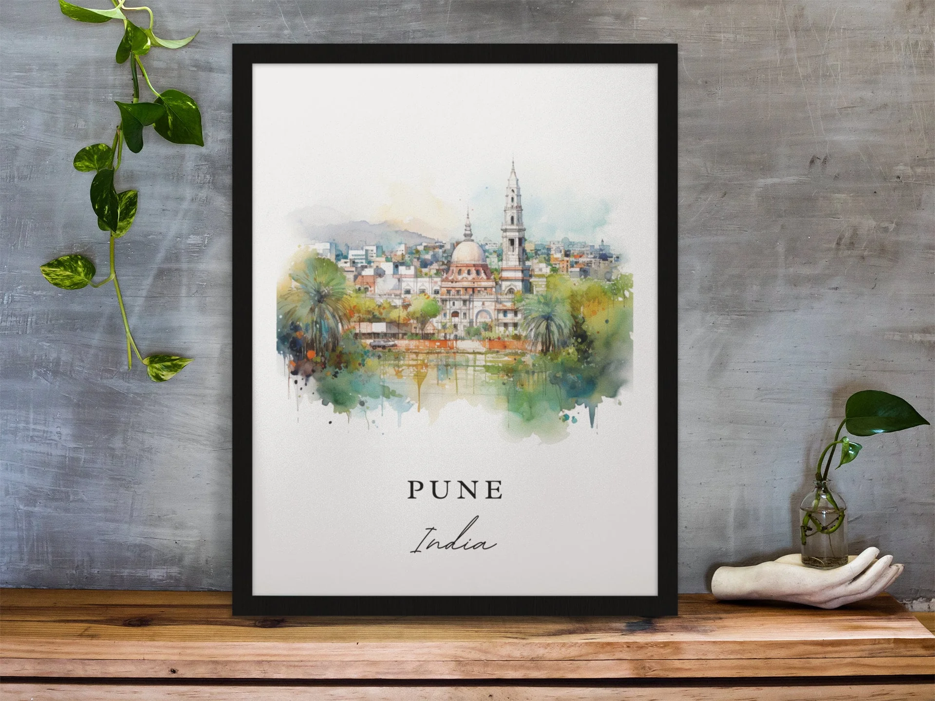 Pune, India – Watercolor Art Print - Image 5