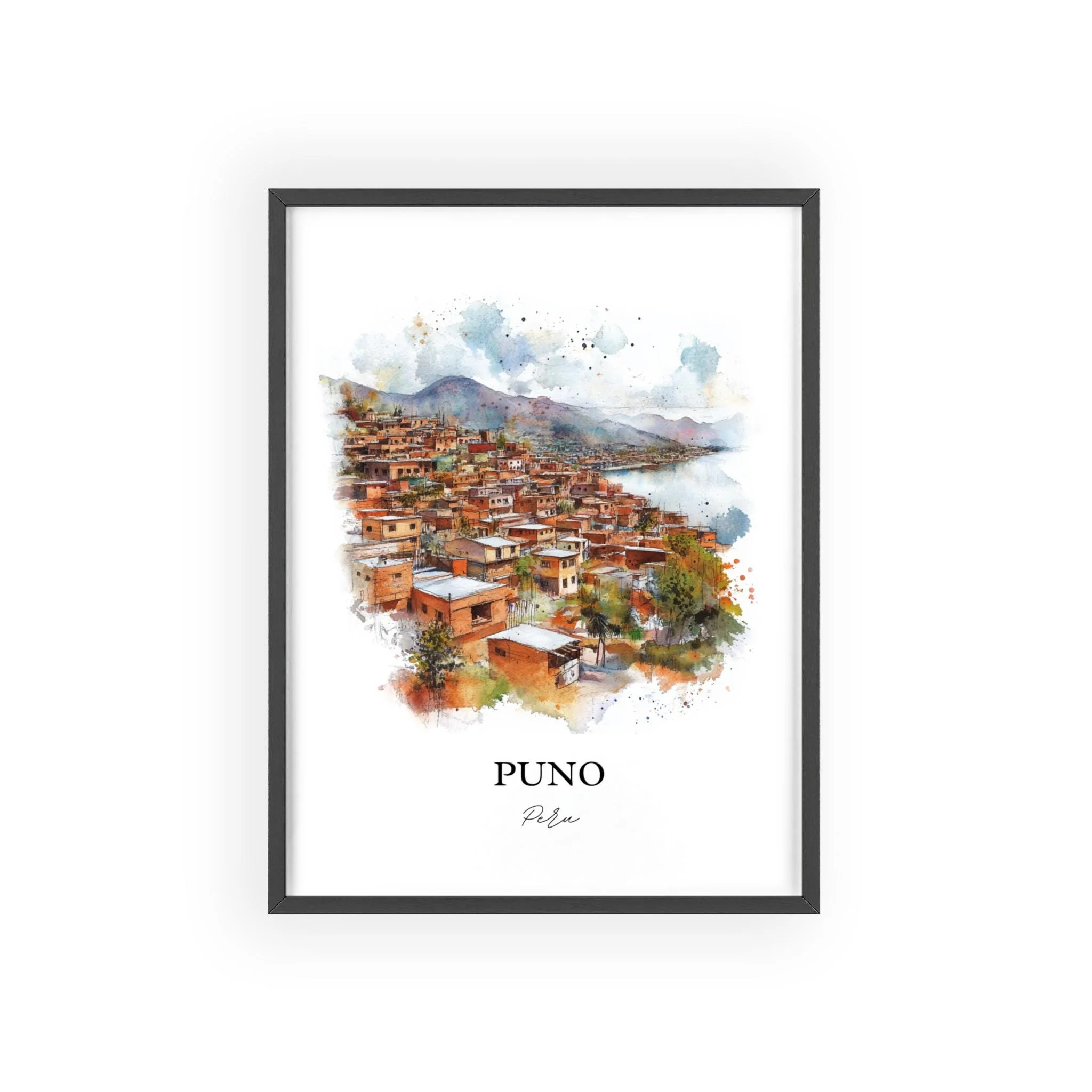 Puno, Peru – Lake Titicaca Watercolor Art Print - Image 7