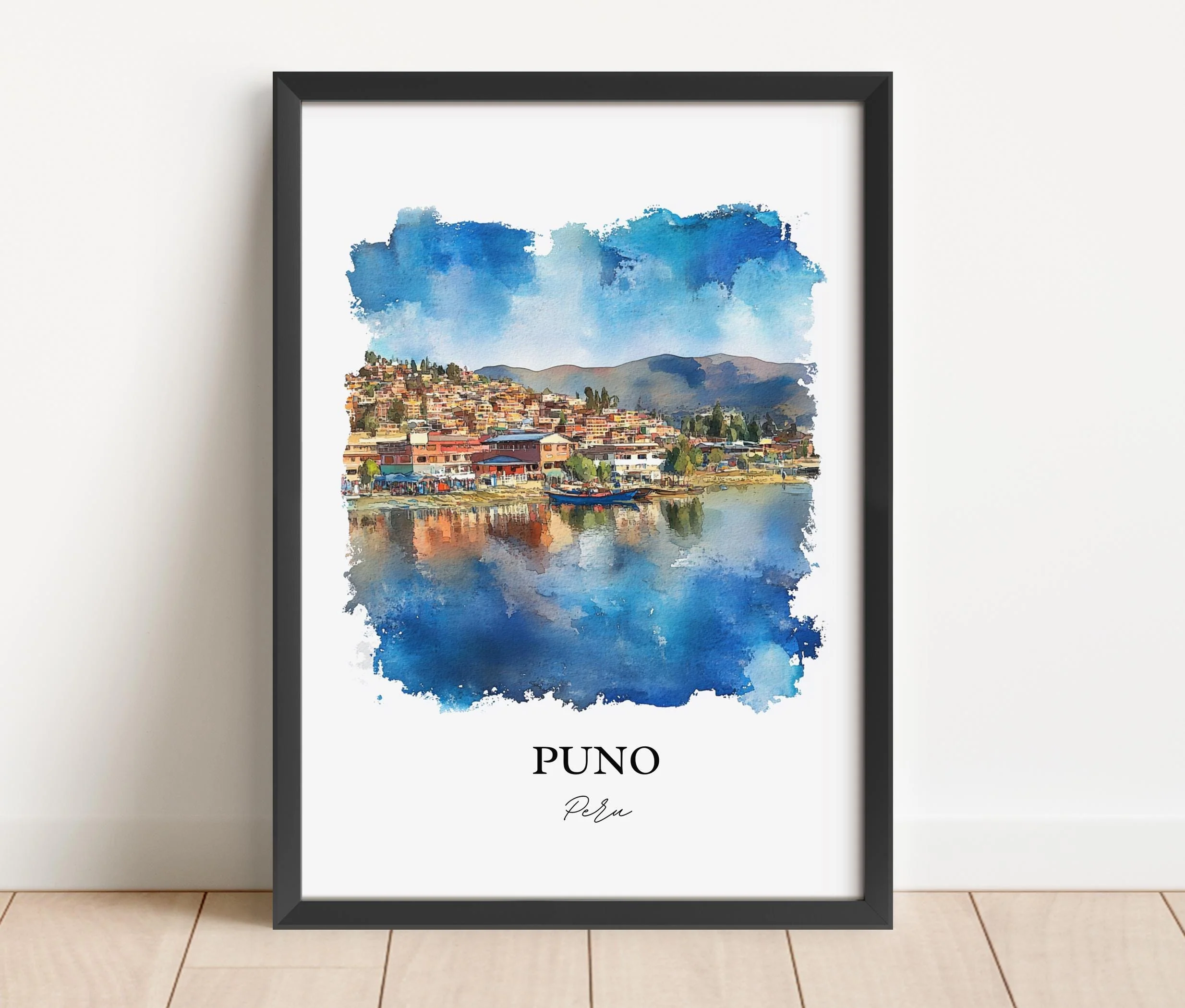 Puno, Peru – Lake Titicaca Watercolor Art Print - Image 4