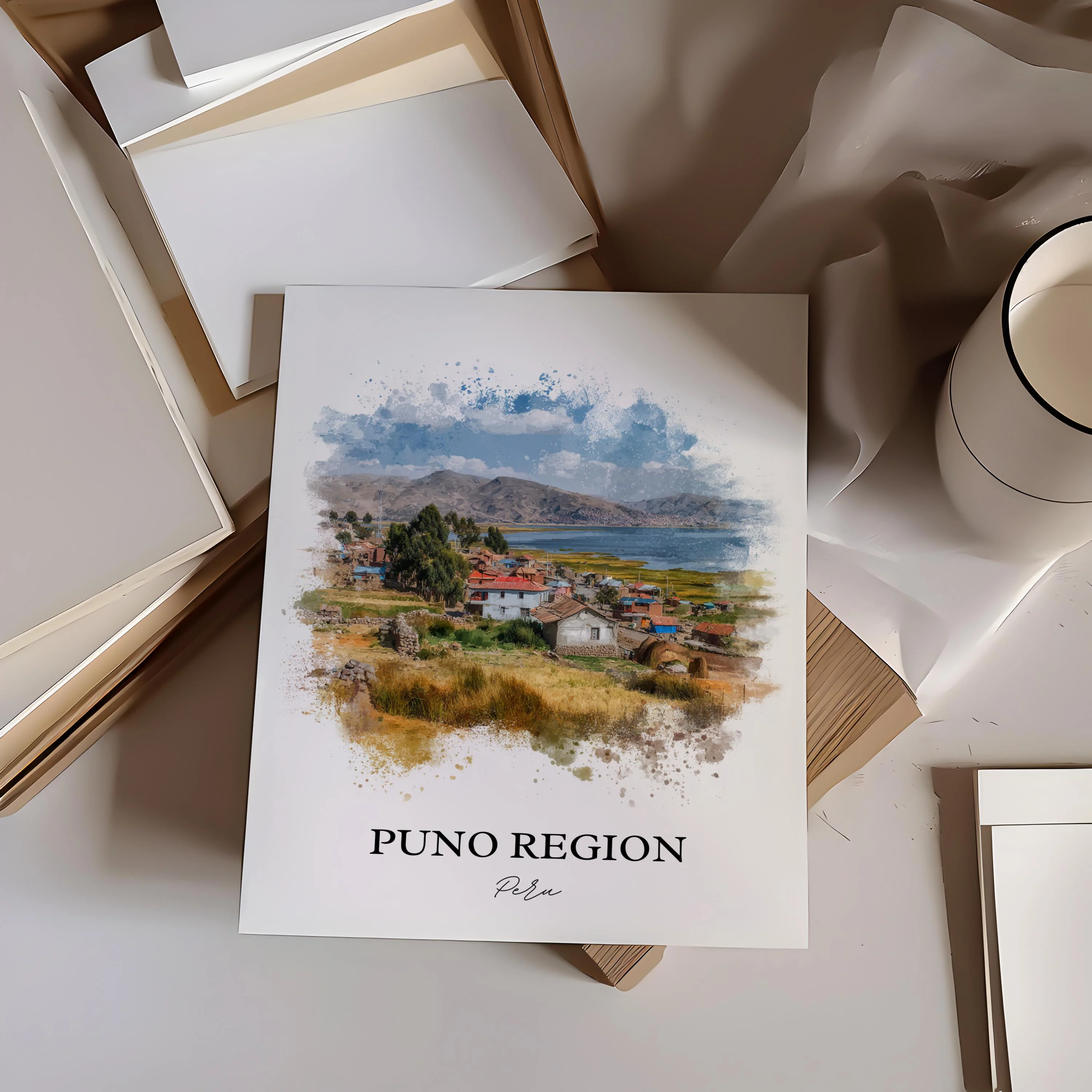Puno, Peru – Watercolor Art Print - Image 6