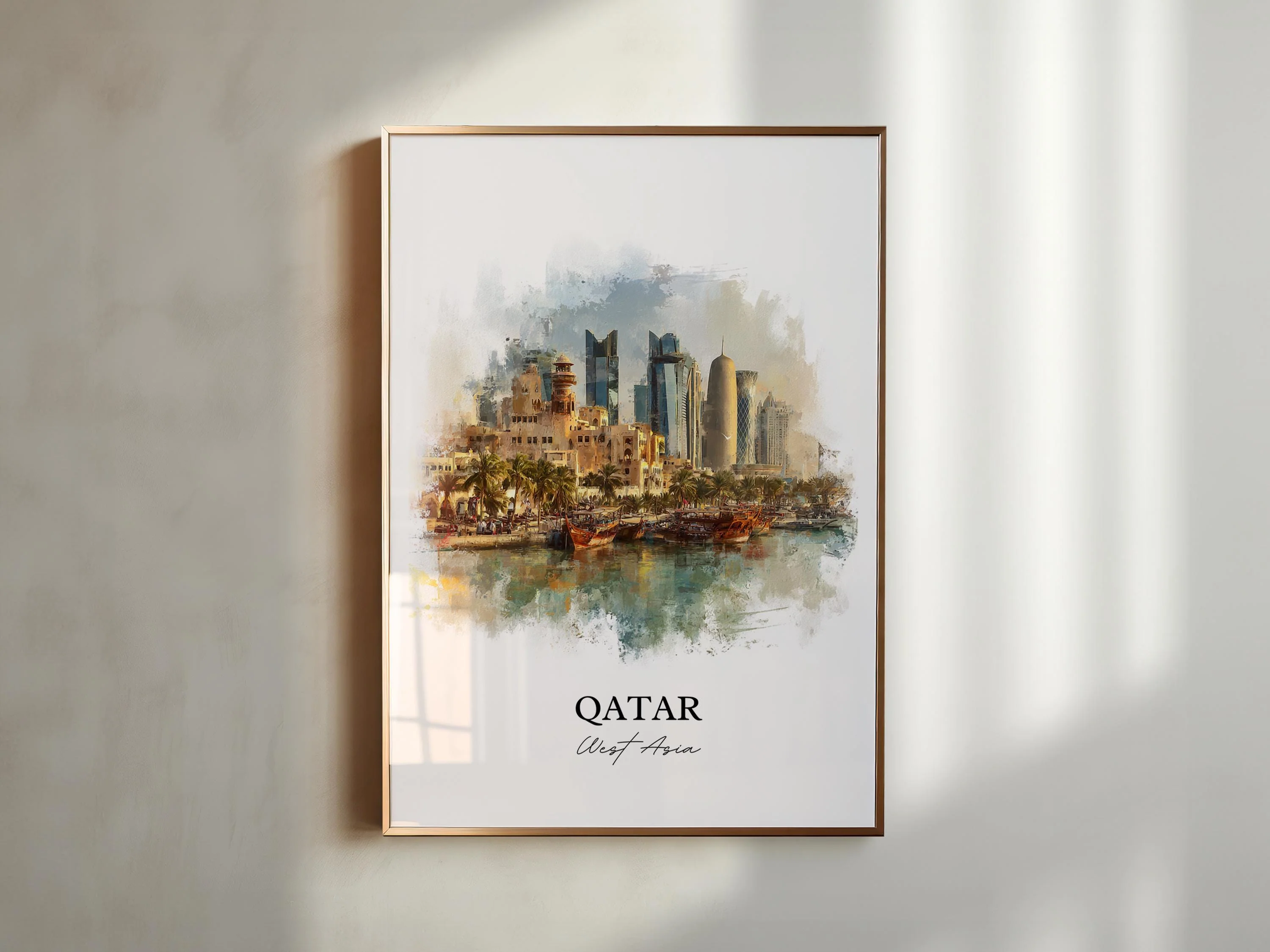 Qatar, Qatar – Watercolor Art Print - Image 3