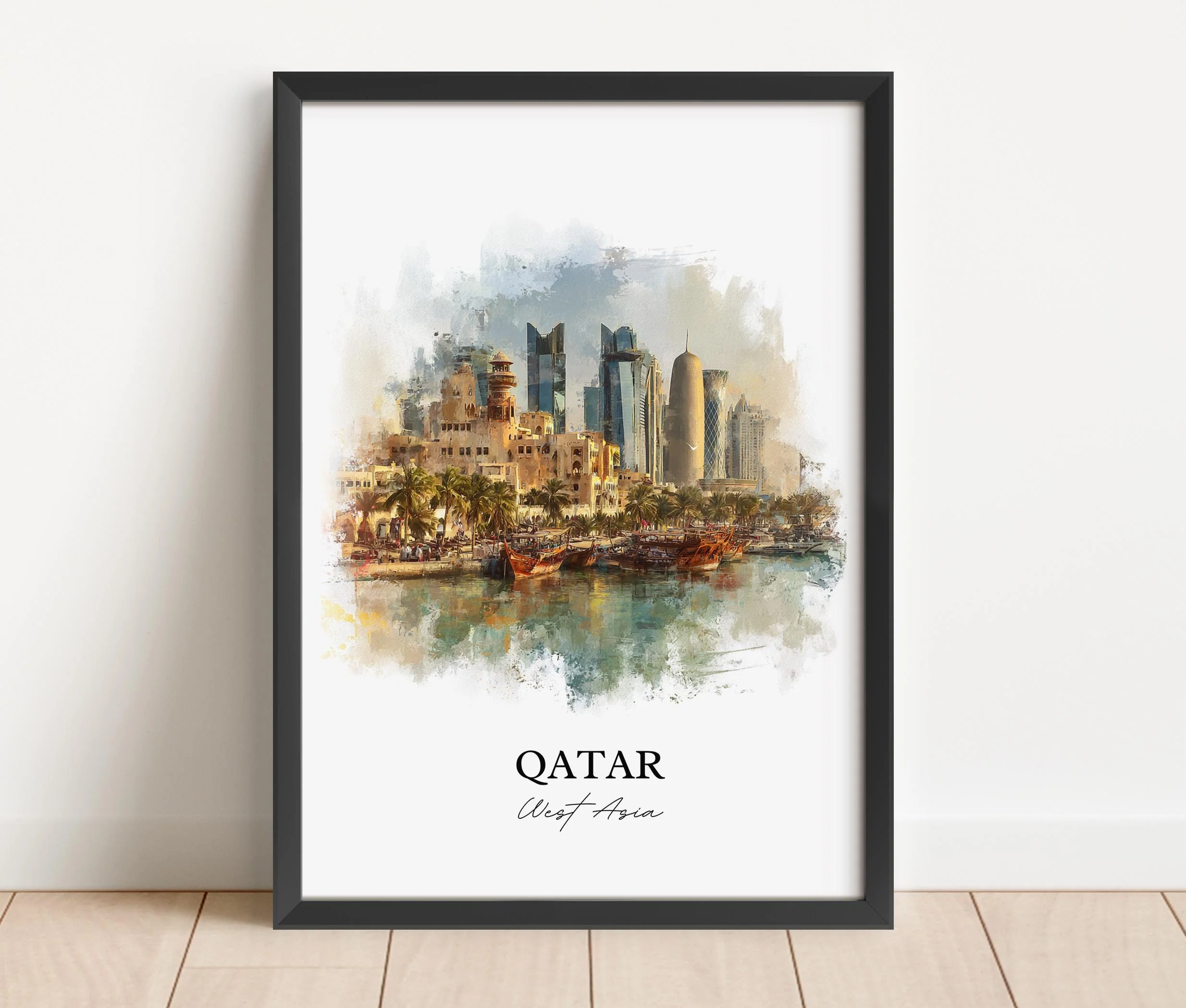 Qatar, Qatar – Watercolor Art Print - Image 4