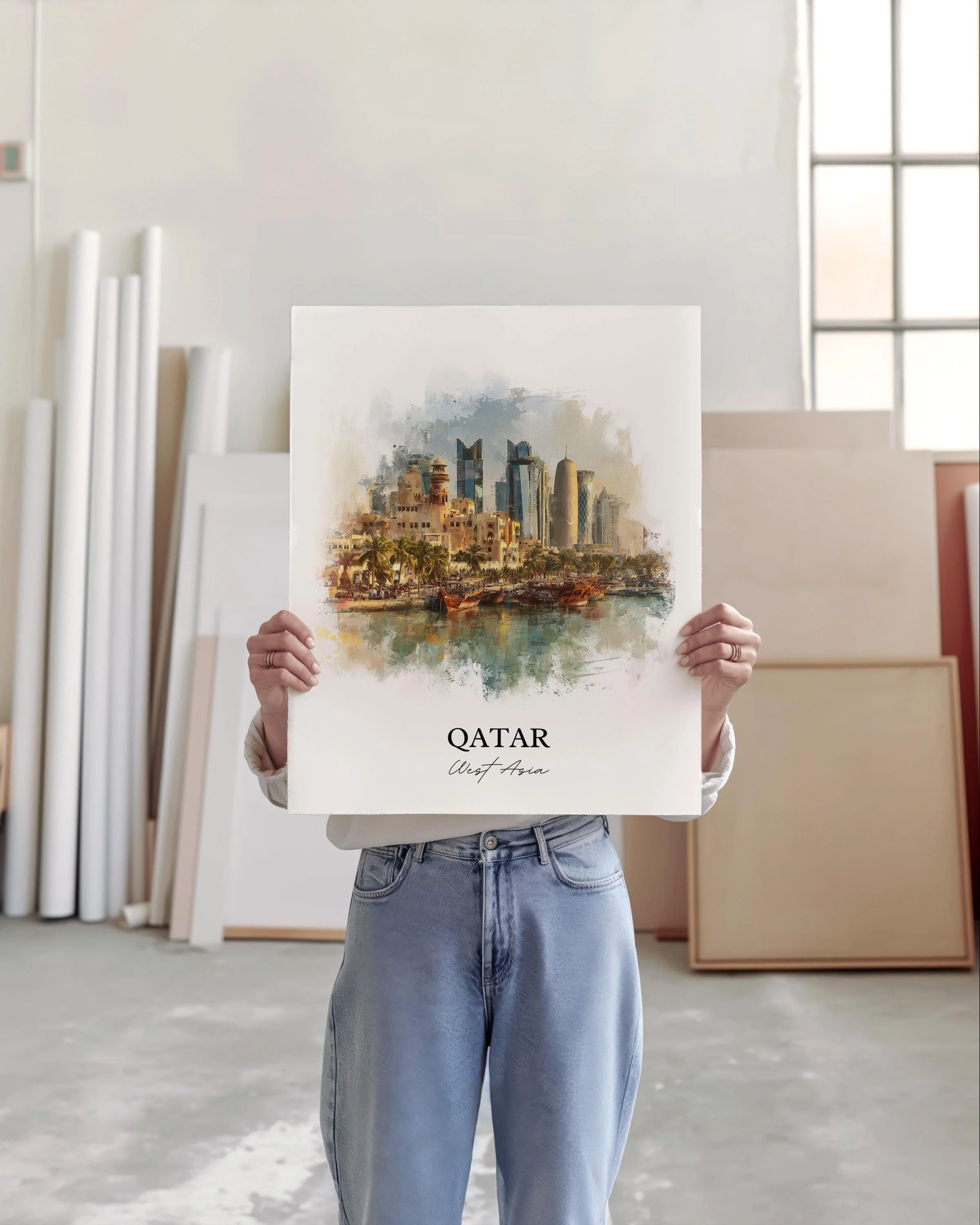 Qatar, Qatar – Watercolor Art Print - Image 5