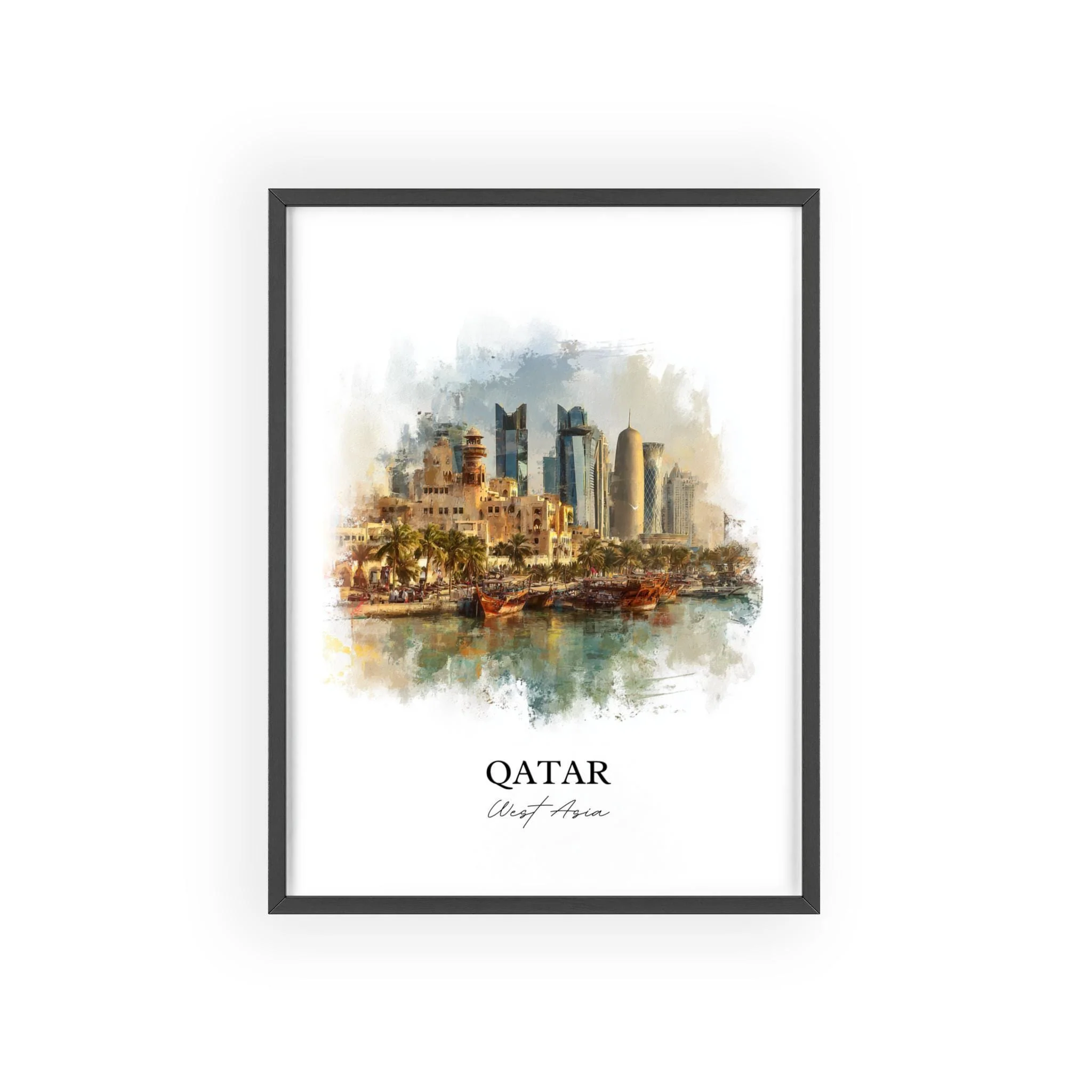 Qatar, Qatar – Watercolor Art Print - Image 7