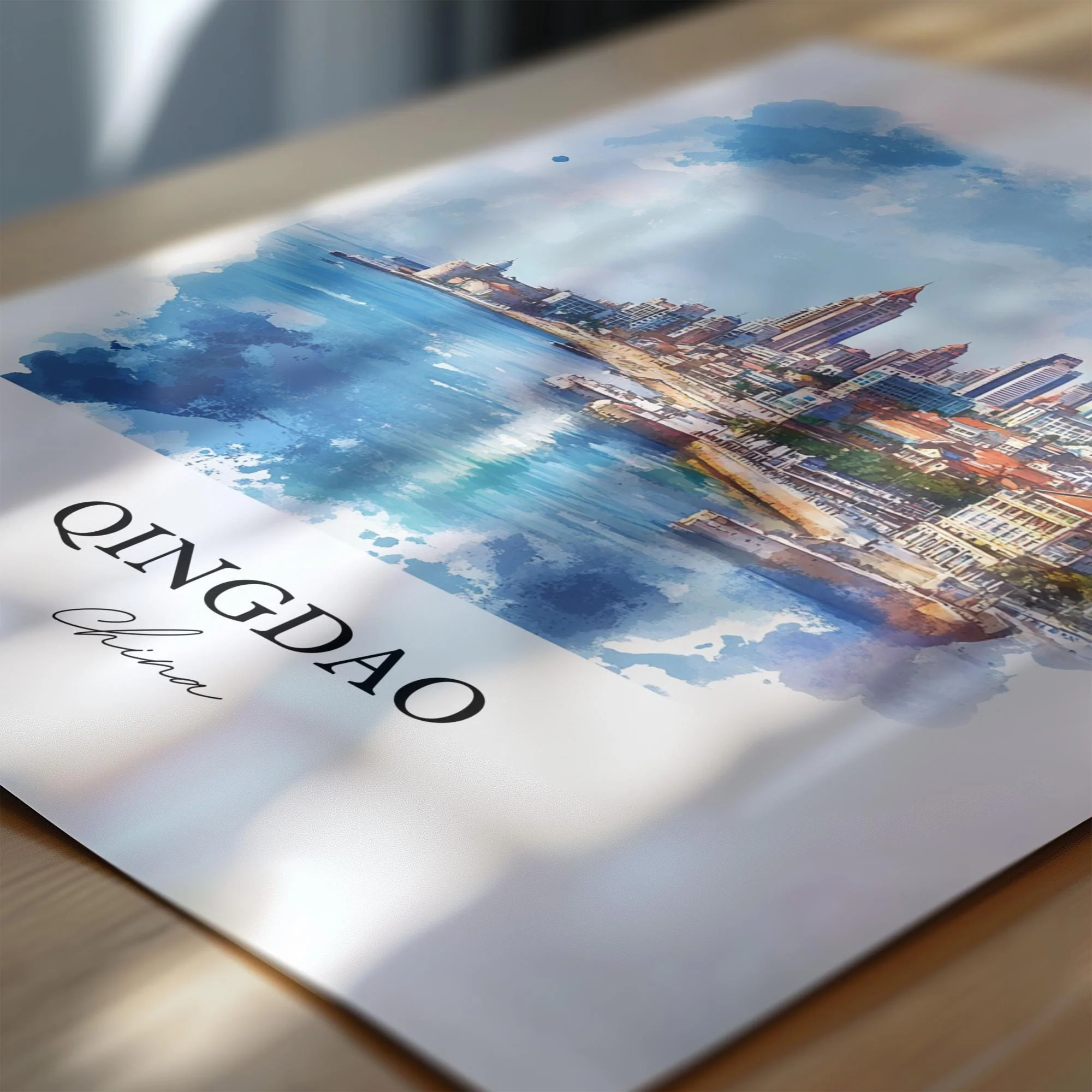 Qingdao, China – Watercolor Art Print - Image 2