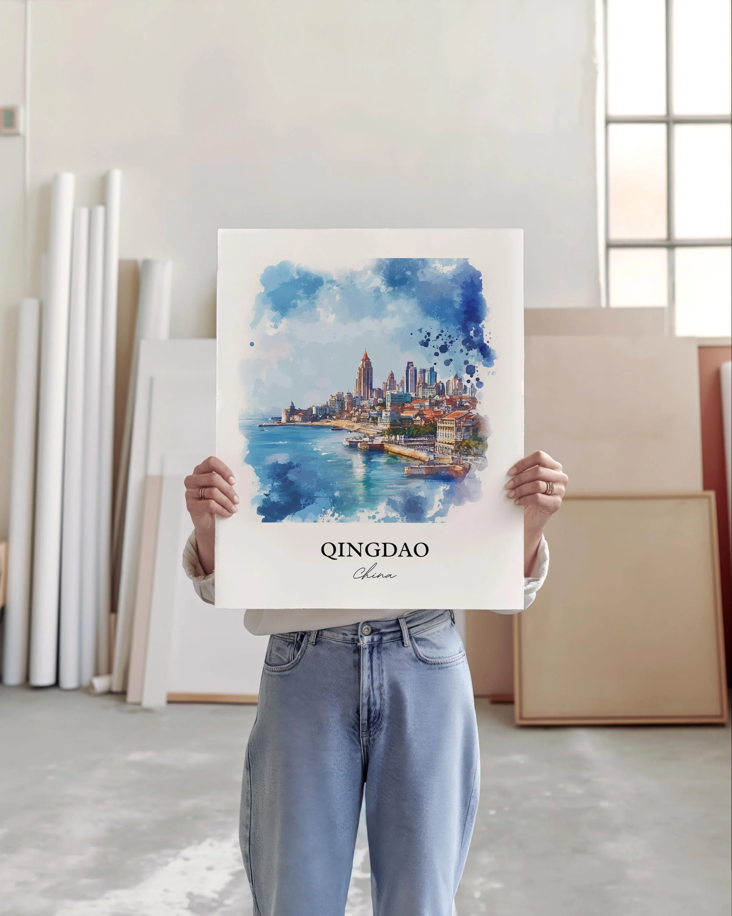 Qingdao, China – Watercolor Art Print - Image 4