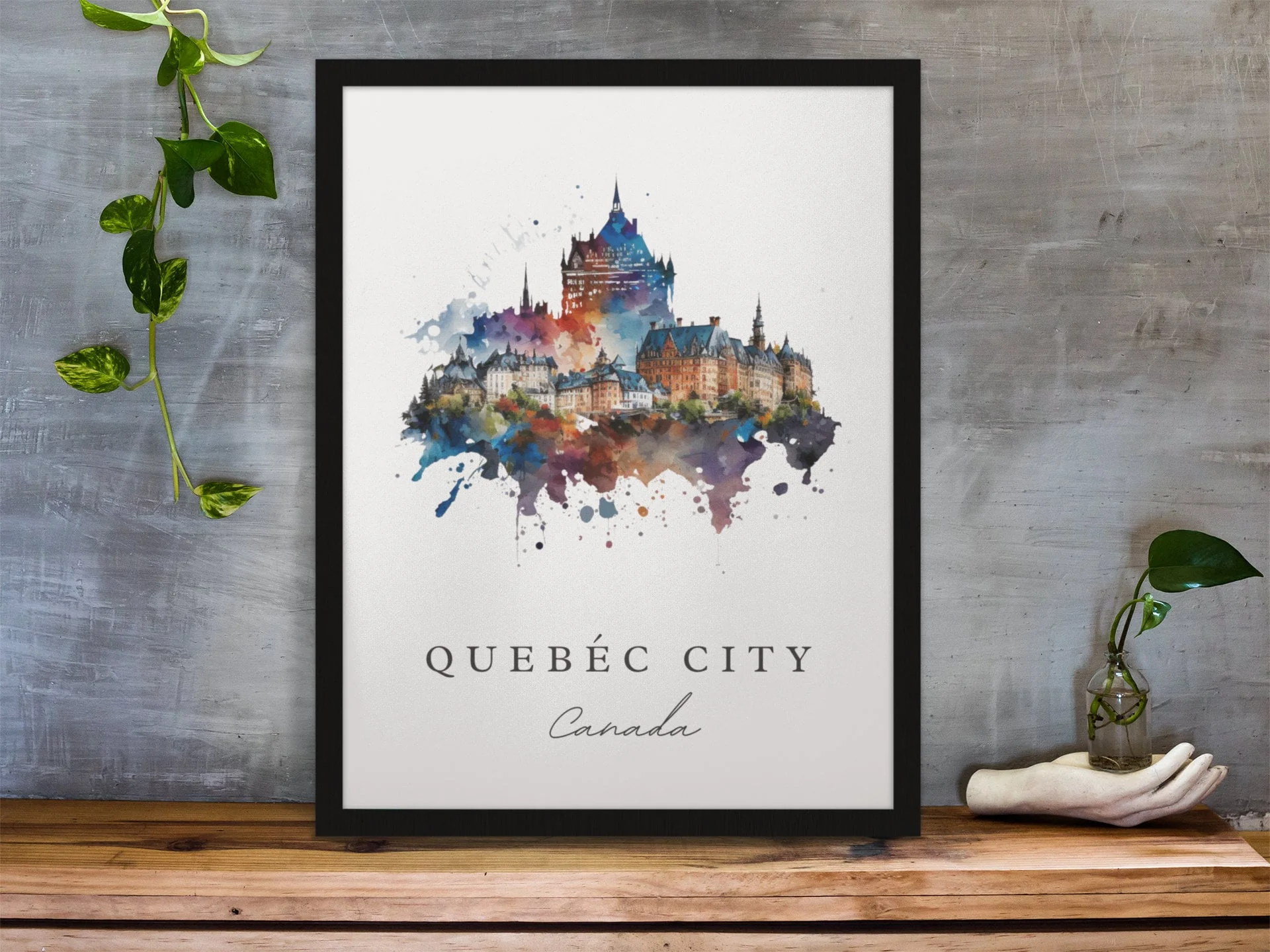 Quebec City, Canada – Watercolor Art Print - Image 2