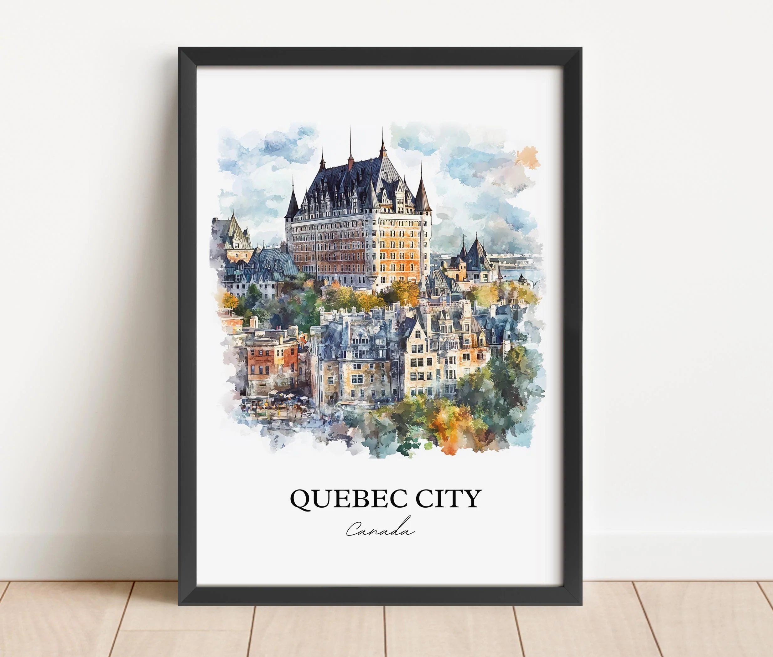 Quebec City, Canada – Watercolor Art Print of Saint Lawrence River - Image 6