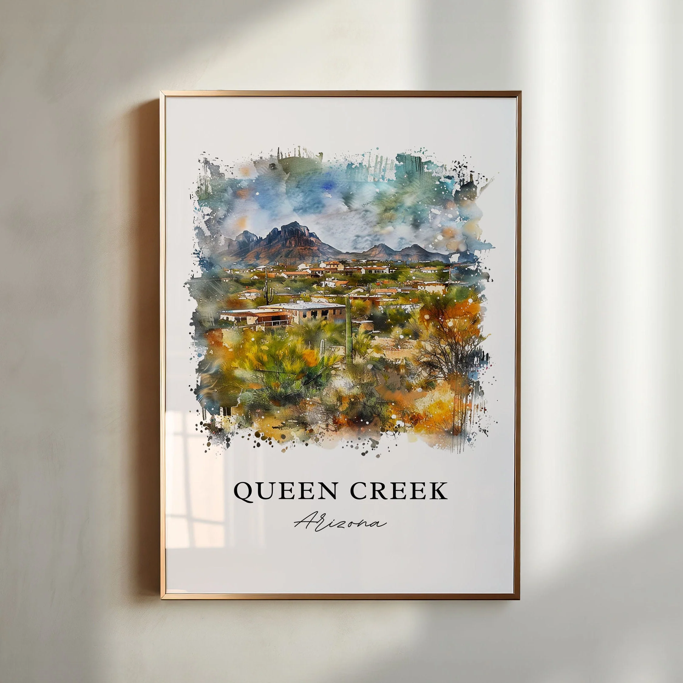 Queen Creek, Arizona – Watercolor Art Print