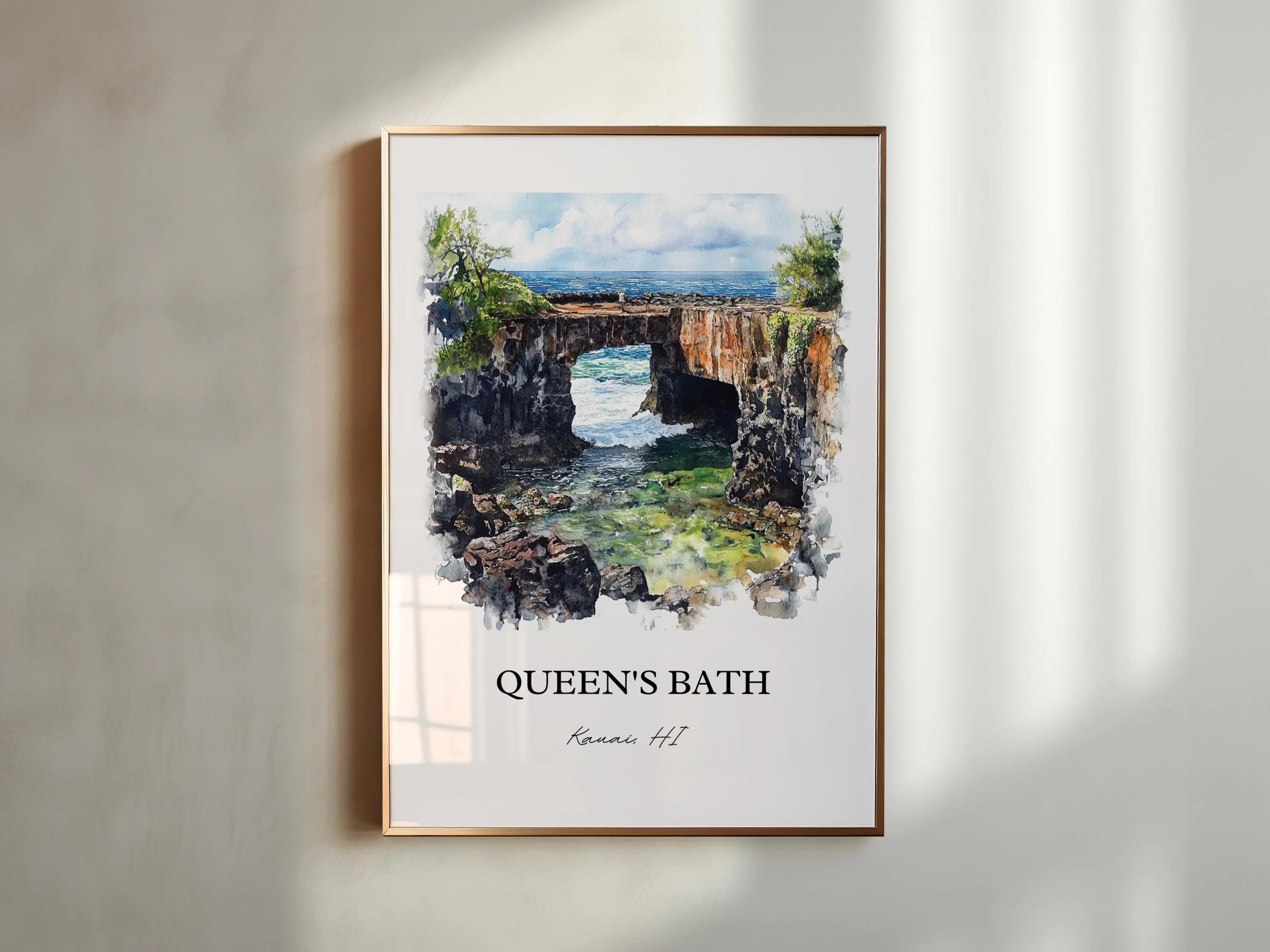 Queens Bath, Kauai HI, USA – Watercolor Art Print - Image 5