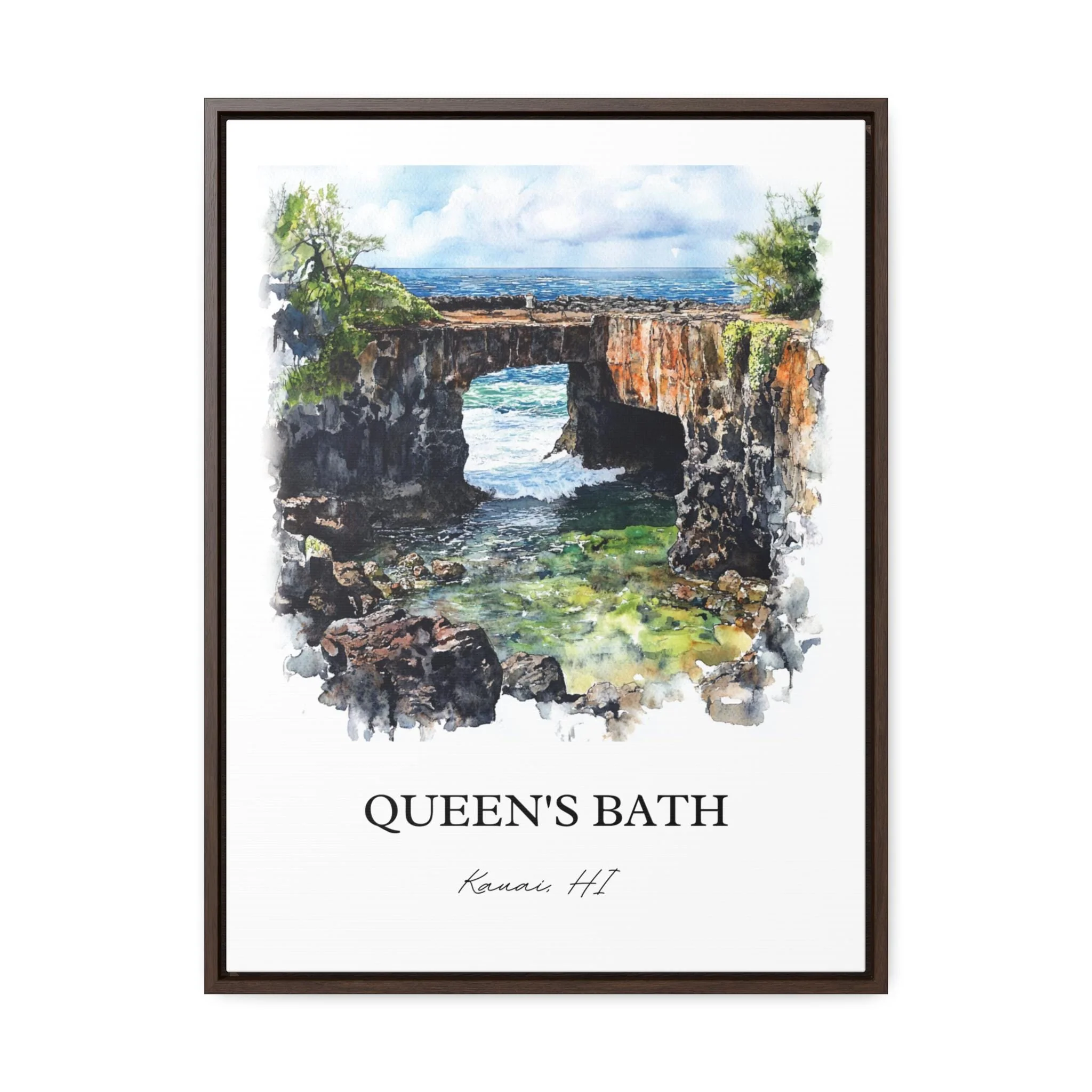Queens Bath, Kauai HI, USA – Watercolor Art Print - Image 6