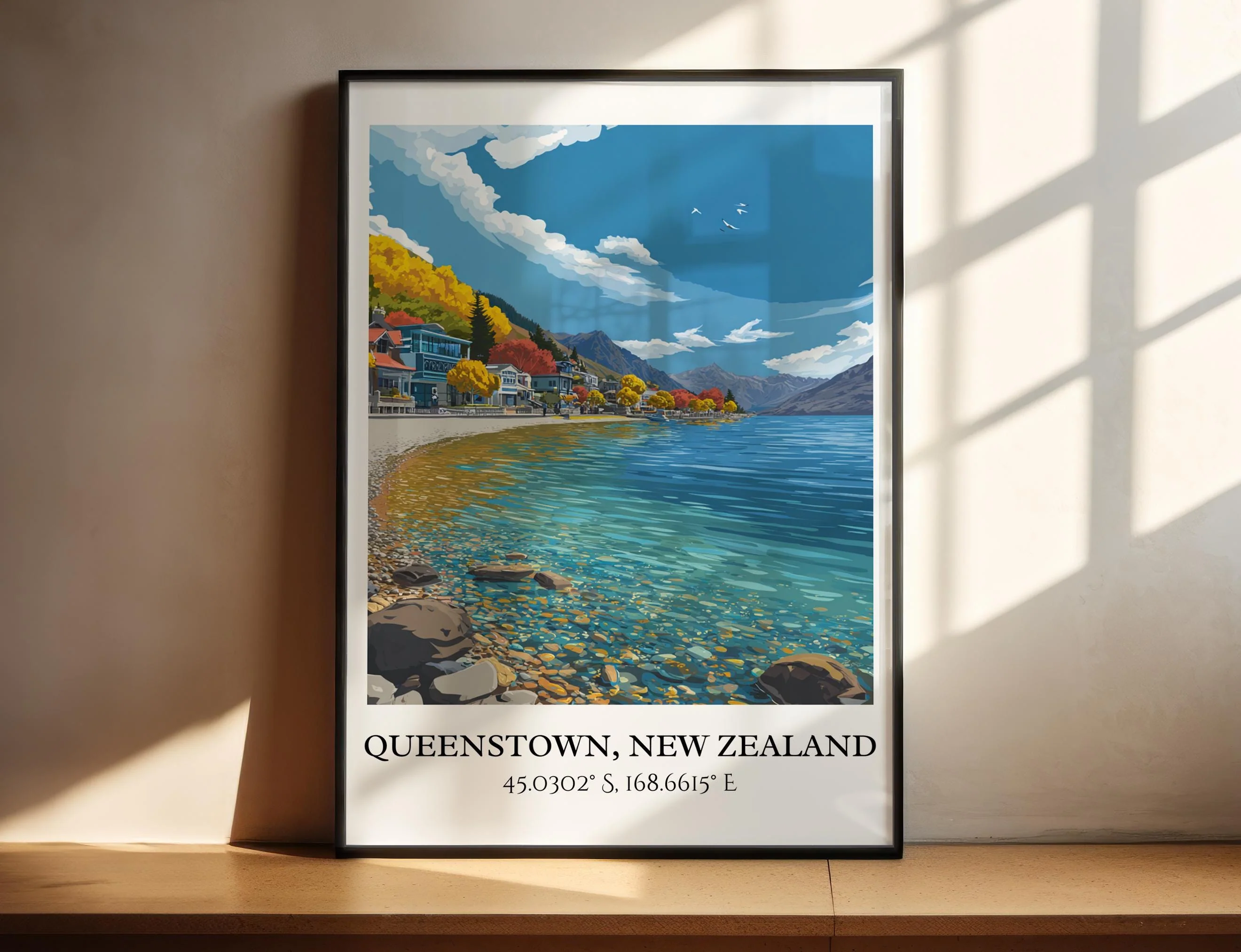 Queenstown, New Zealand – Watercolor Art Print