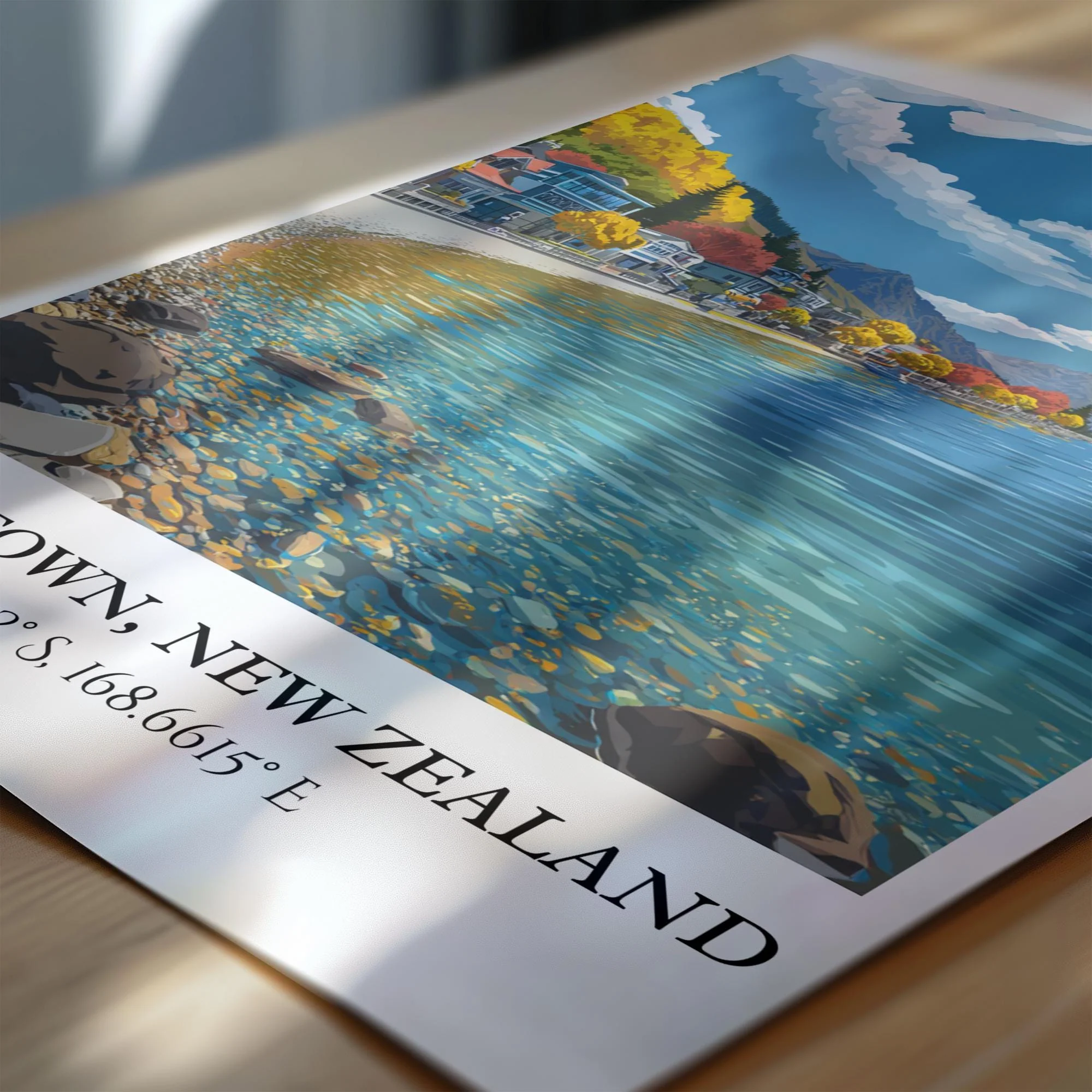 Queenstown, New Zealand – Watercolor Art Print - Image 2