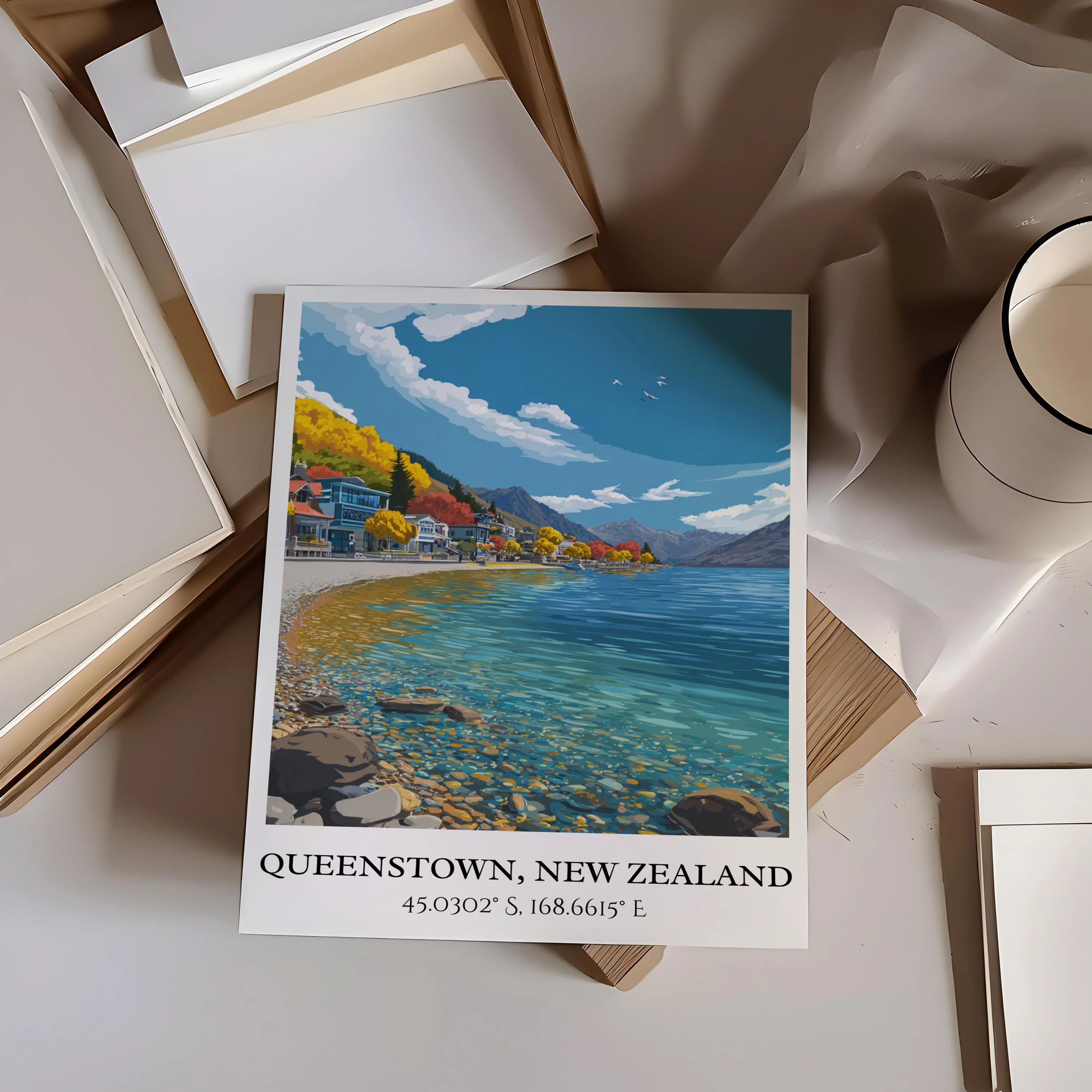 Queenstown, New Zealand – Watercolor Art Print - Image 5