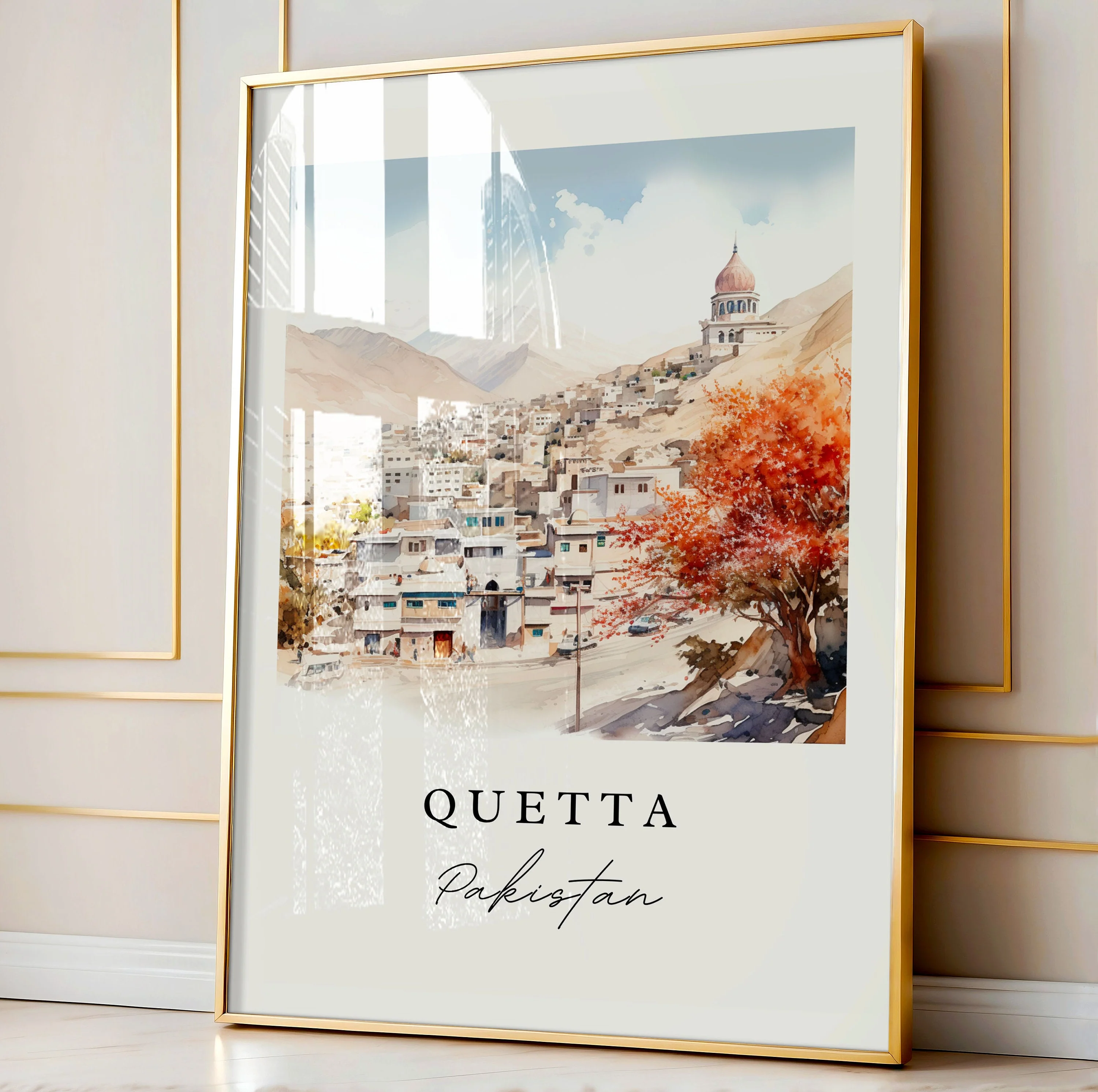 Quetta, Pakistan – Watercolor Art Print - Image 4