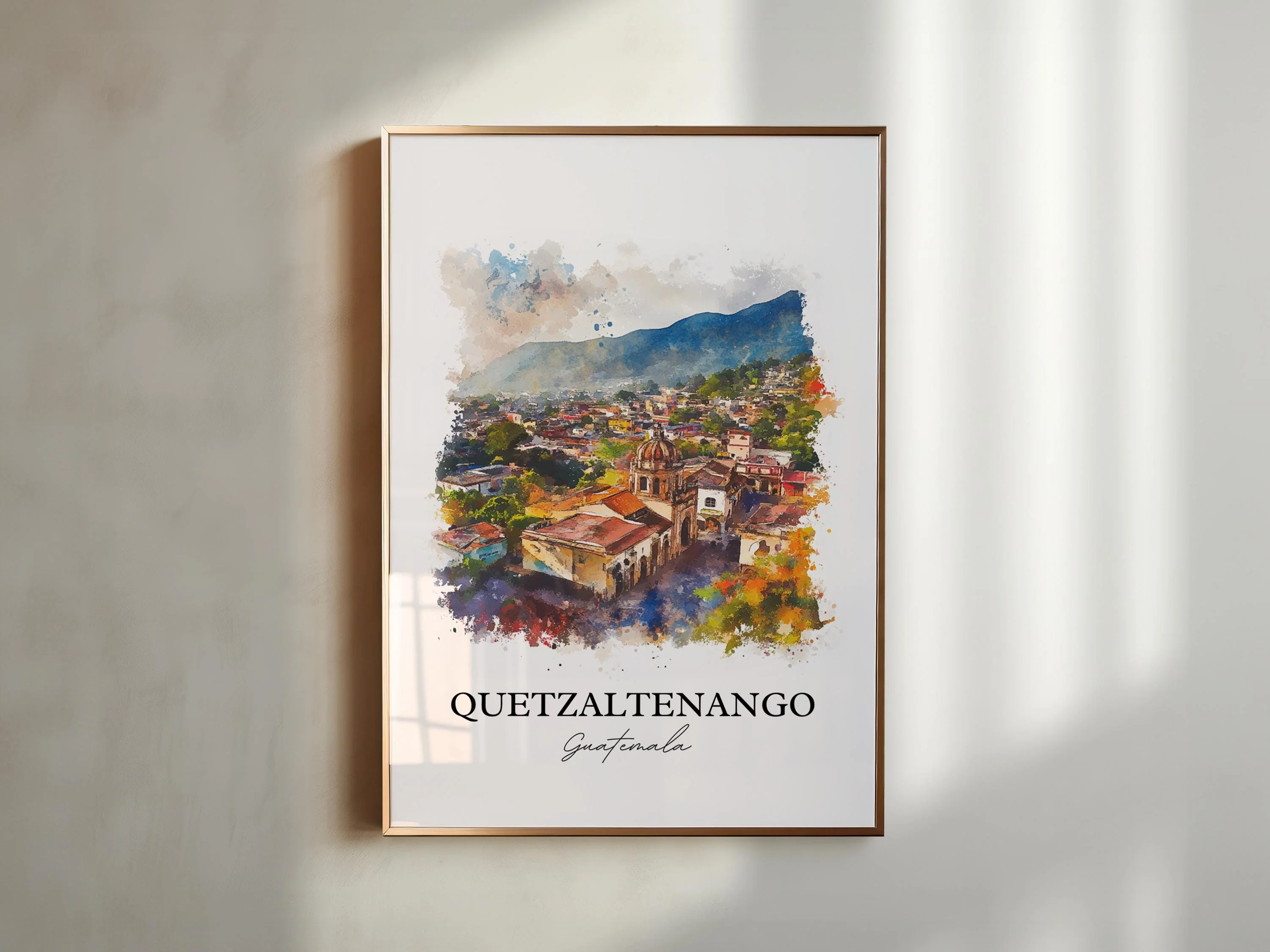 Quetzaltenango, Guatemala – Watercolor Art Print - Image 3