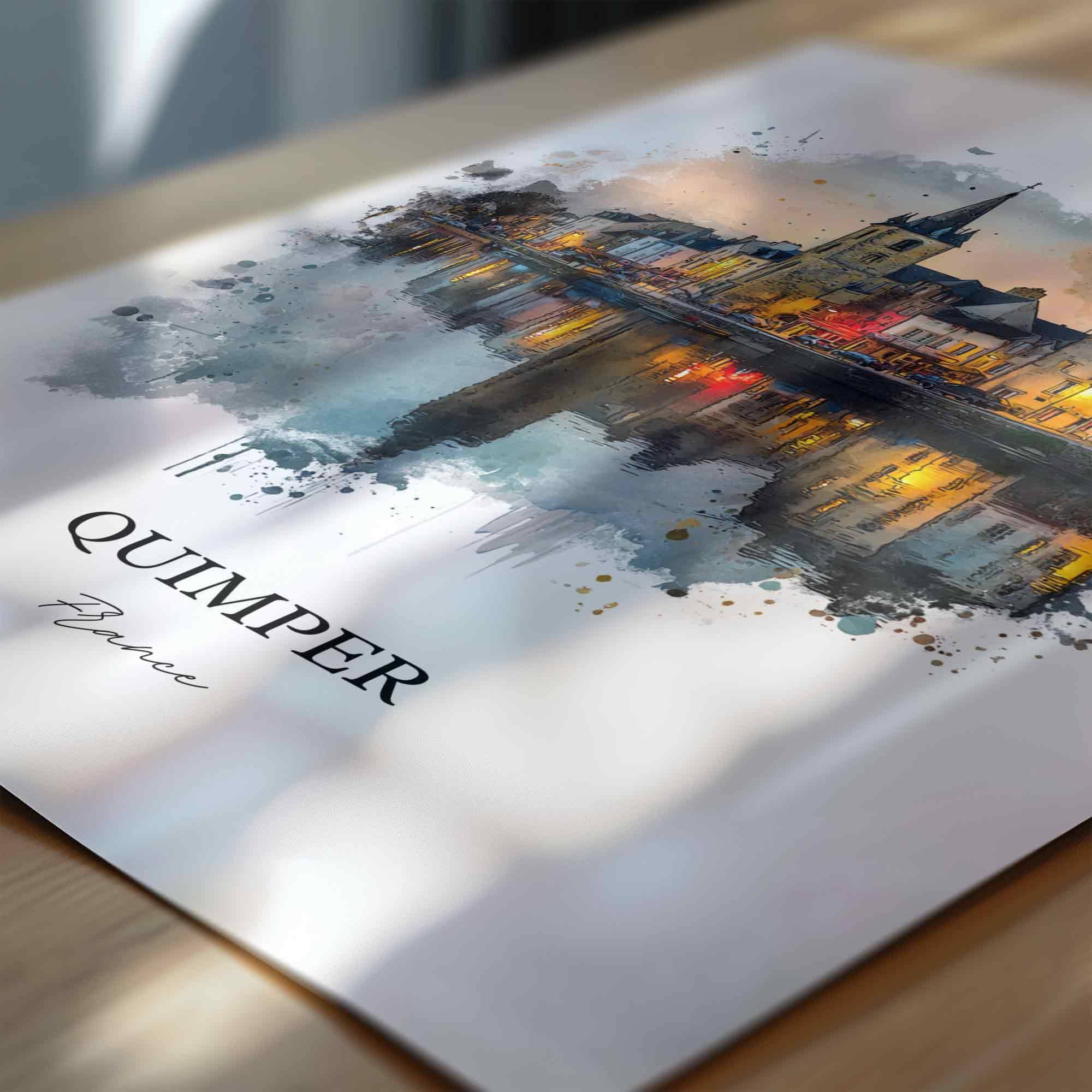 Quimper, France – Watercolor Art Print - Image 2