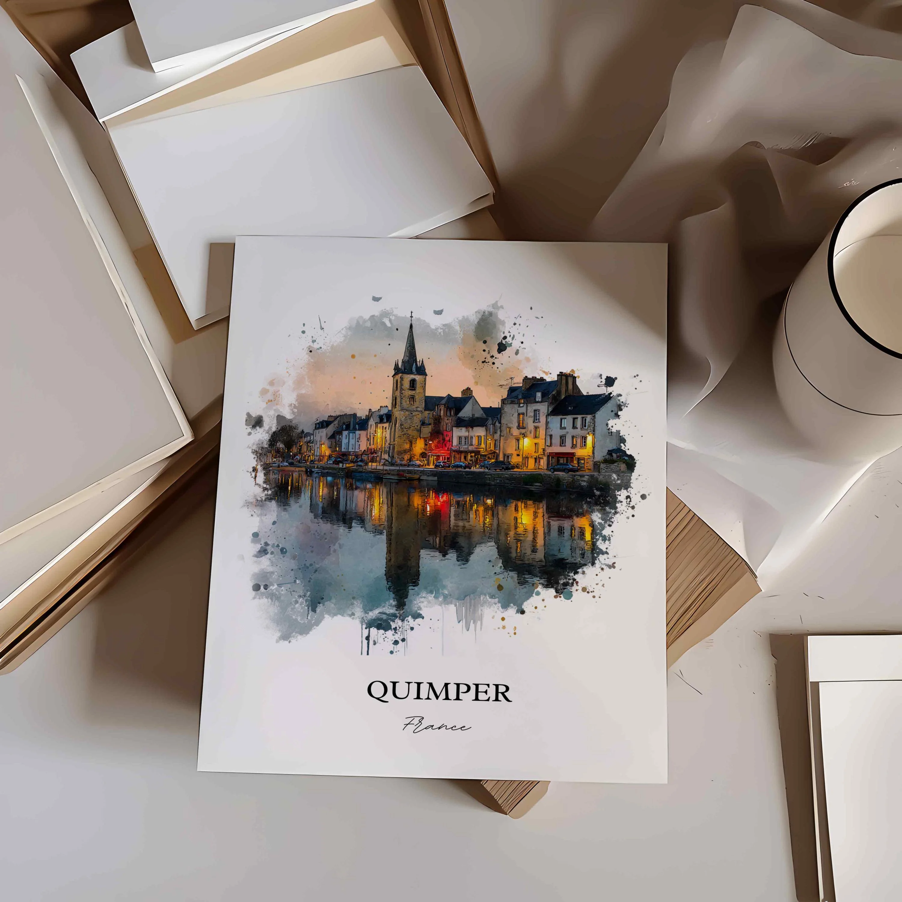 Quimper, France – Watercolor Art Print - Image 8