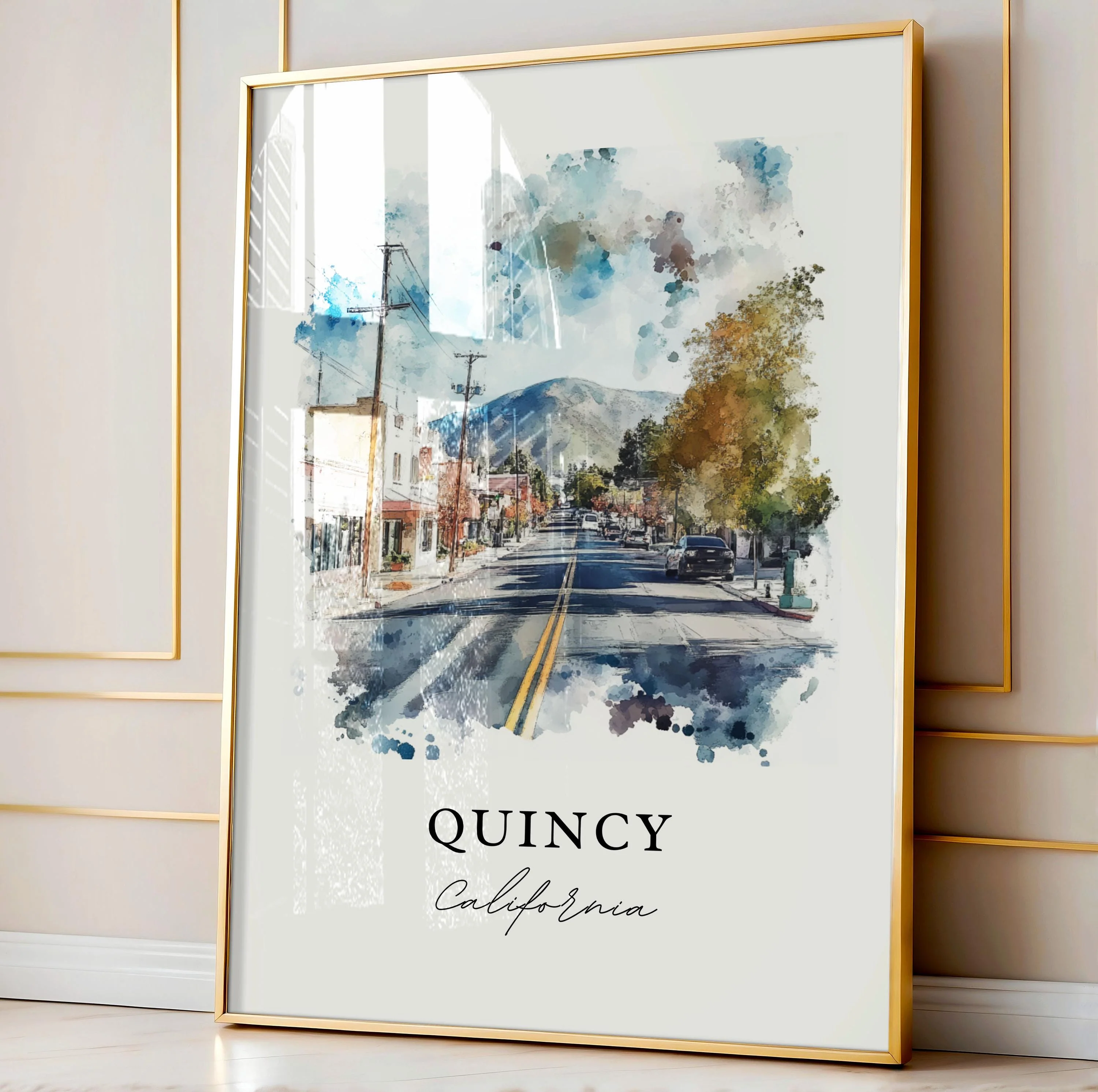 Quincy, Massachusetts – Watercolor Art Print - Image 4