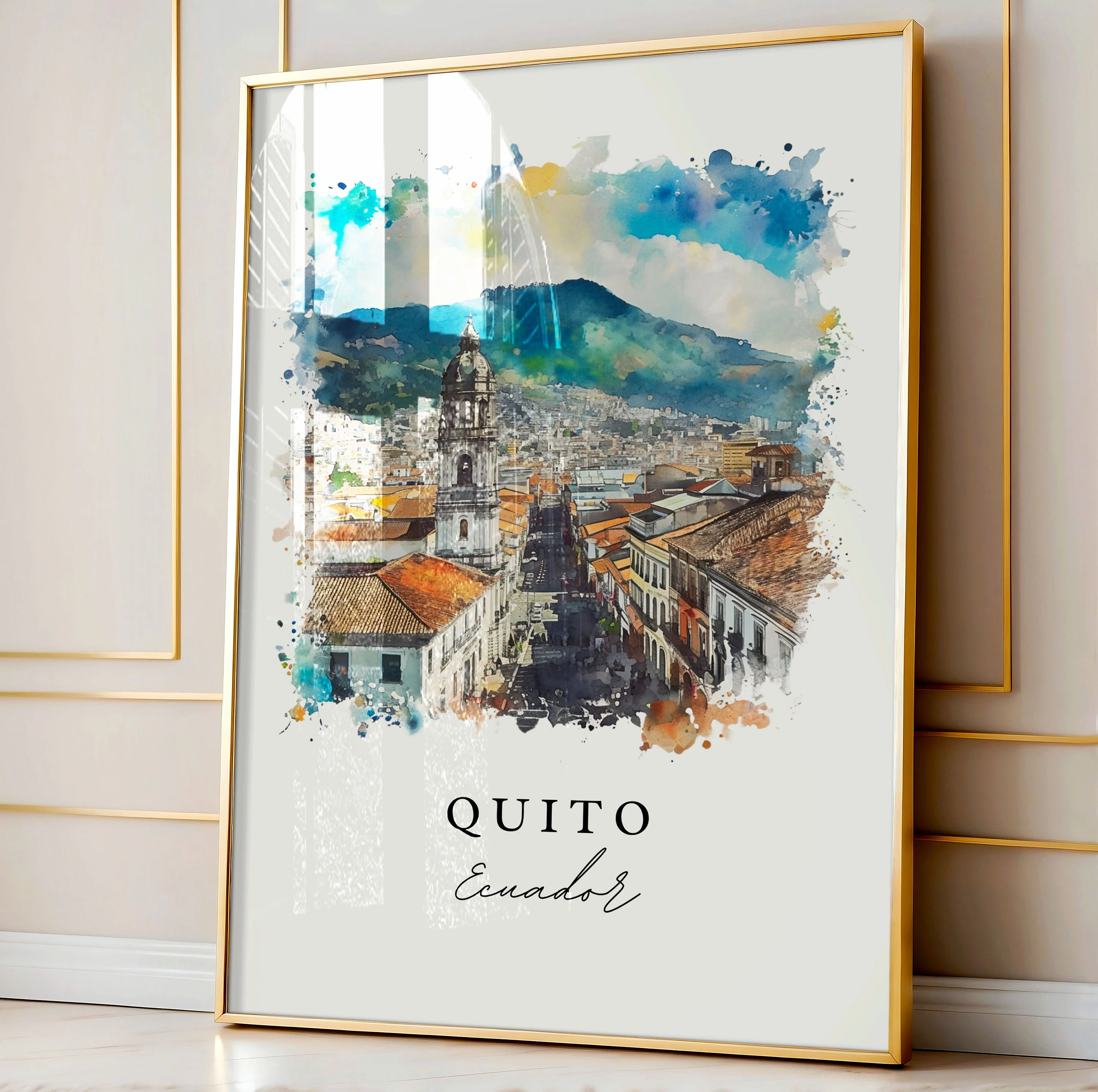 Quito, Ecuador – Watercolor Art Print - Image 4
