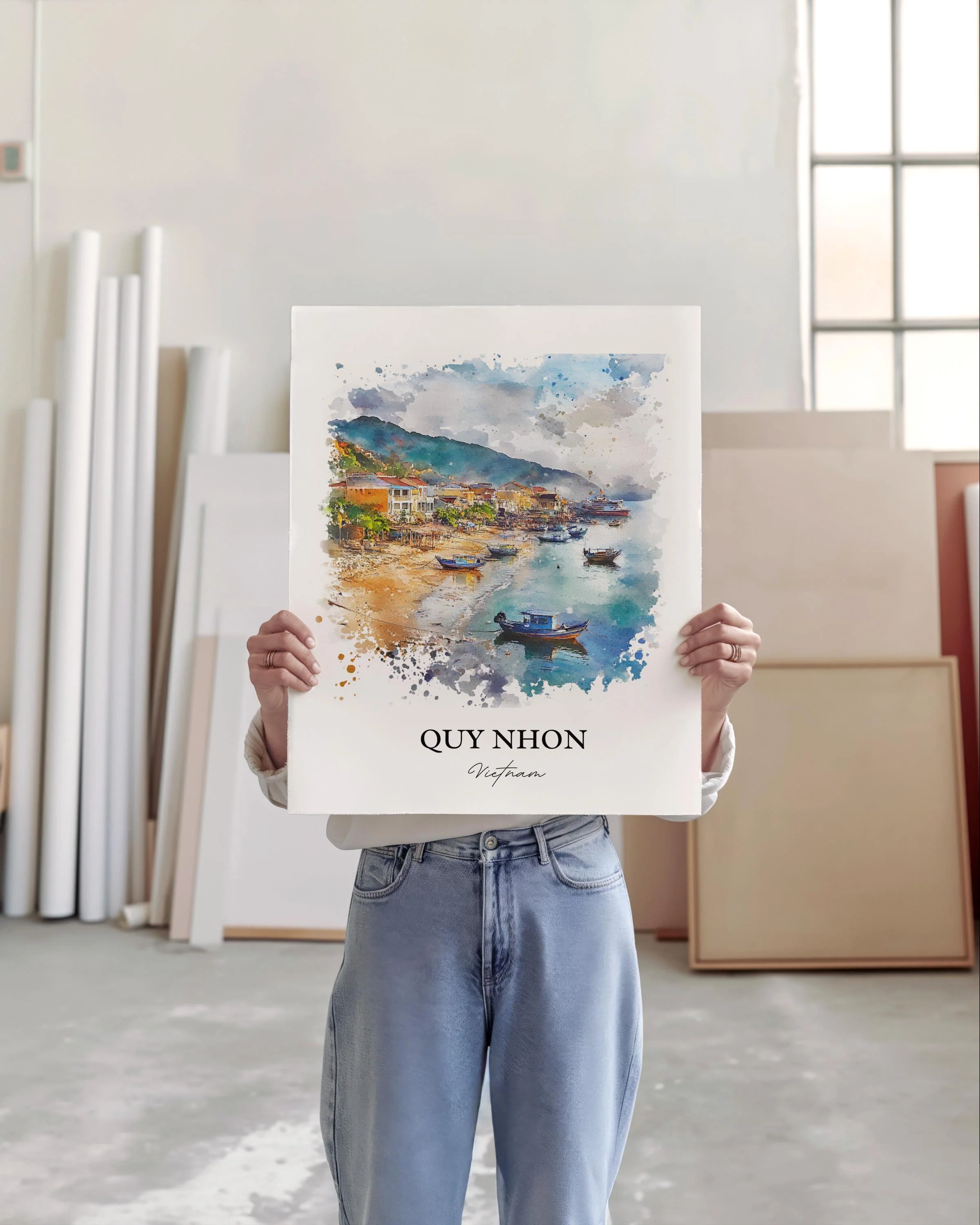 Quy Nhon, Vietnam – Watercolor Art Print - Image 5