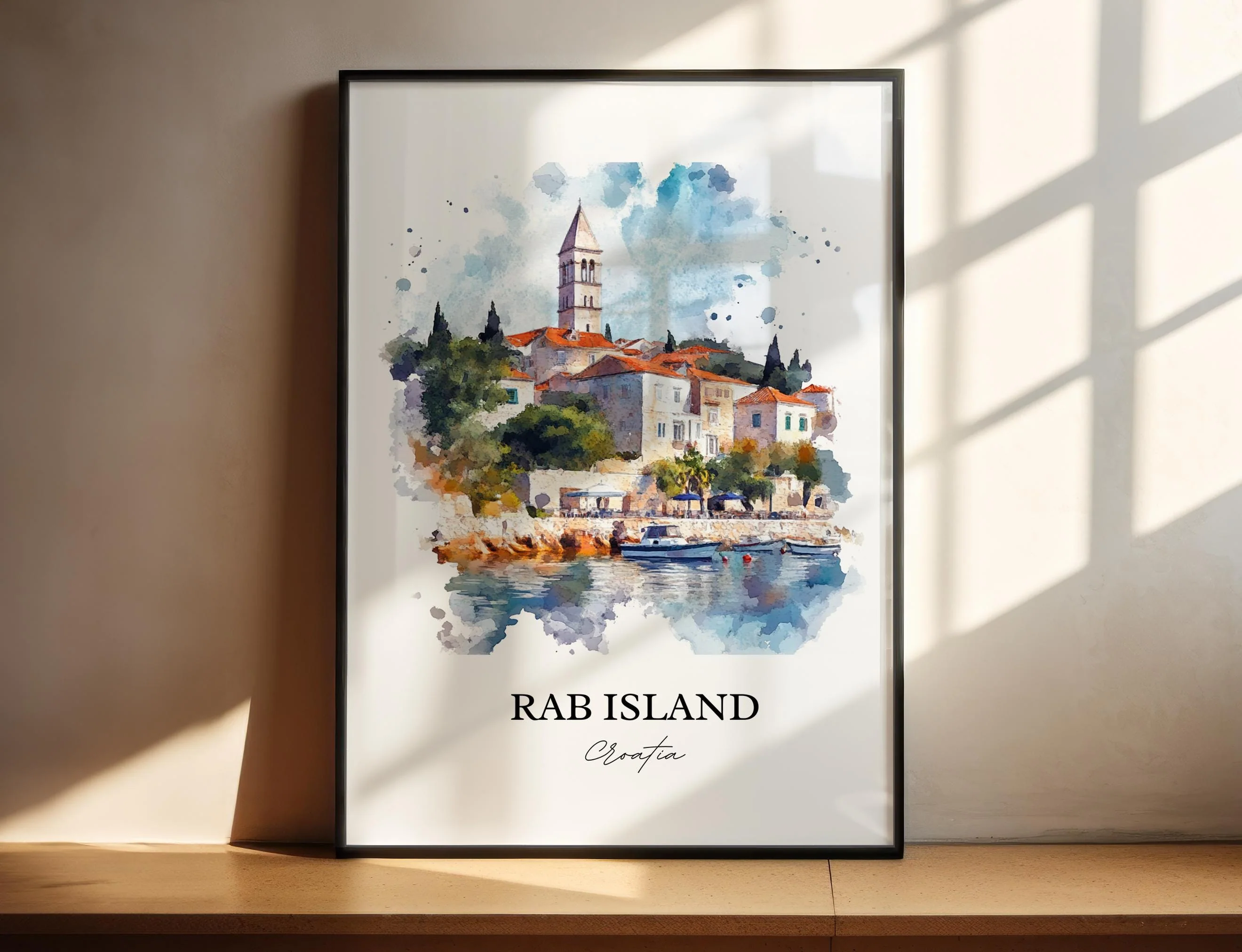 Rab Island, Croatia – Watercolor Art Print