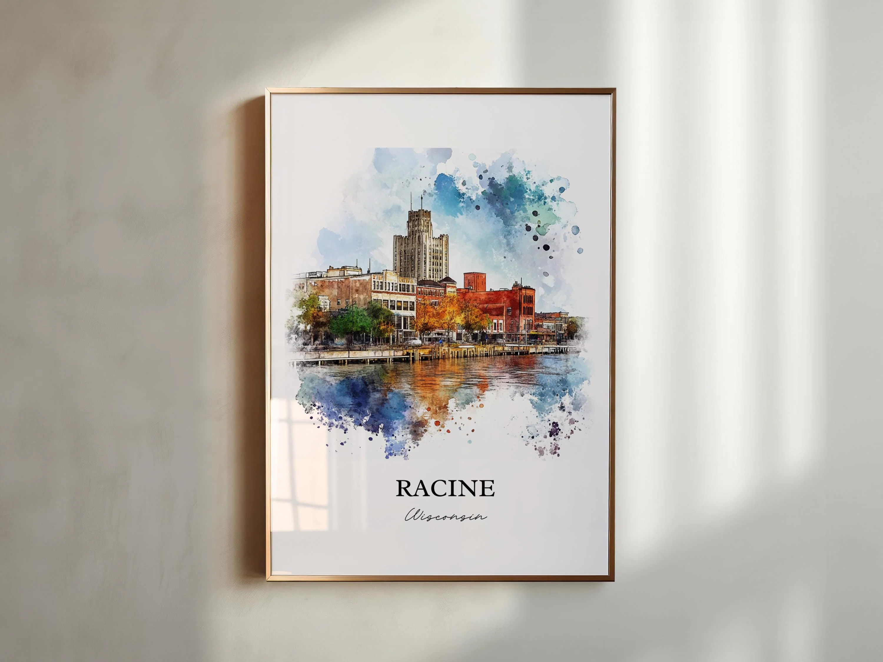 Racine, Wisconsin – Watercolor Art Print - Image 4