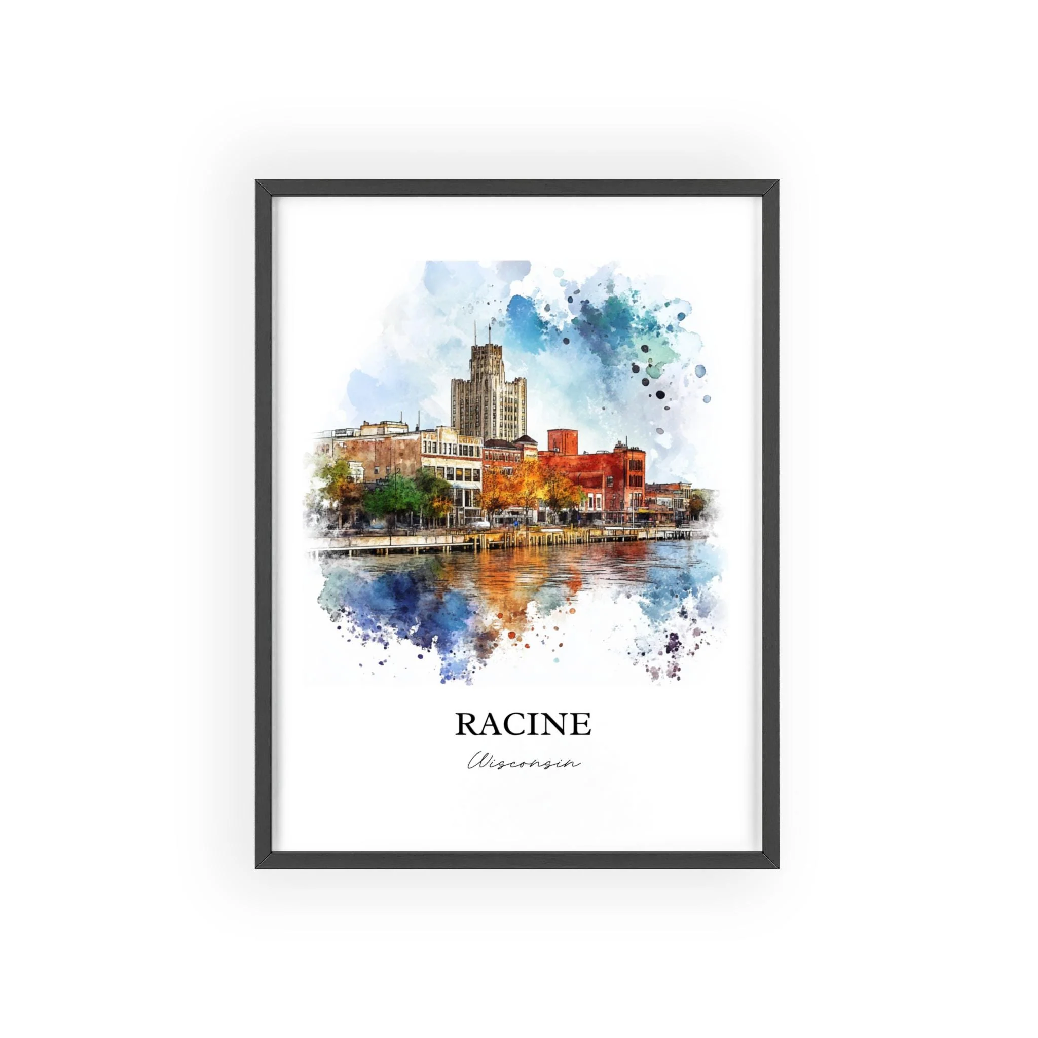 Racine, Wisconsin – Watercolor Art Print - Image 7