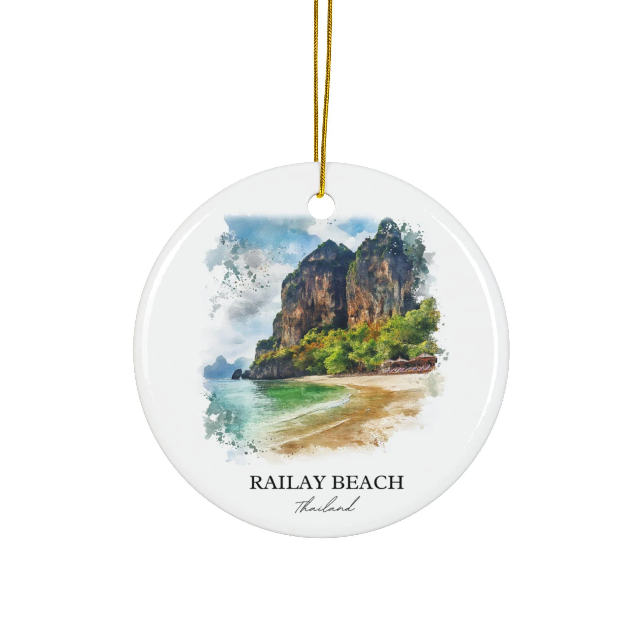 Railay Beach Ornament: Unique Railay Beach Souvenir, Thailand Xmas Decor, and Authentic Railay Beach Gift