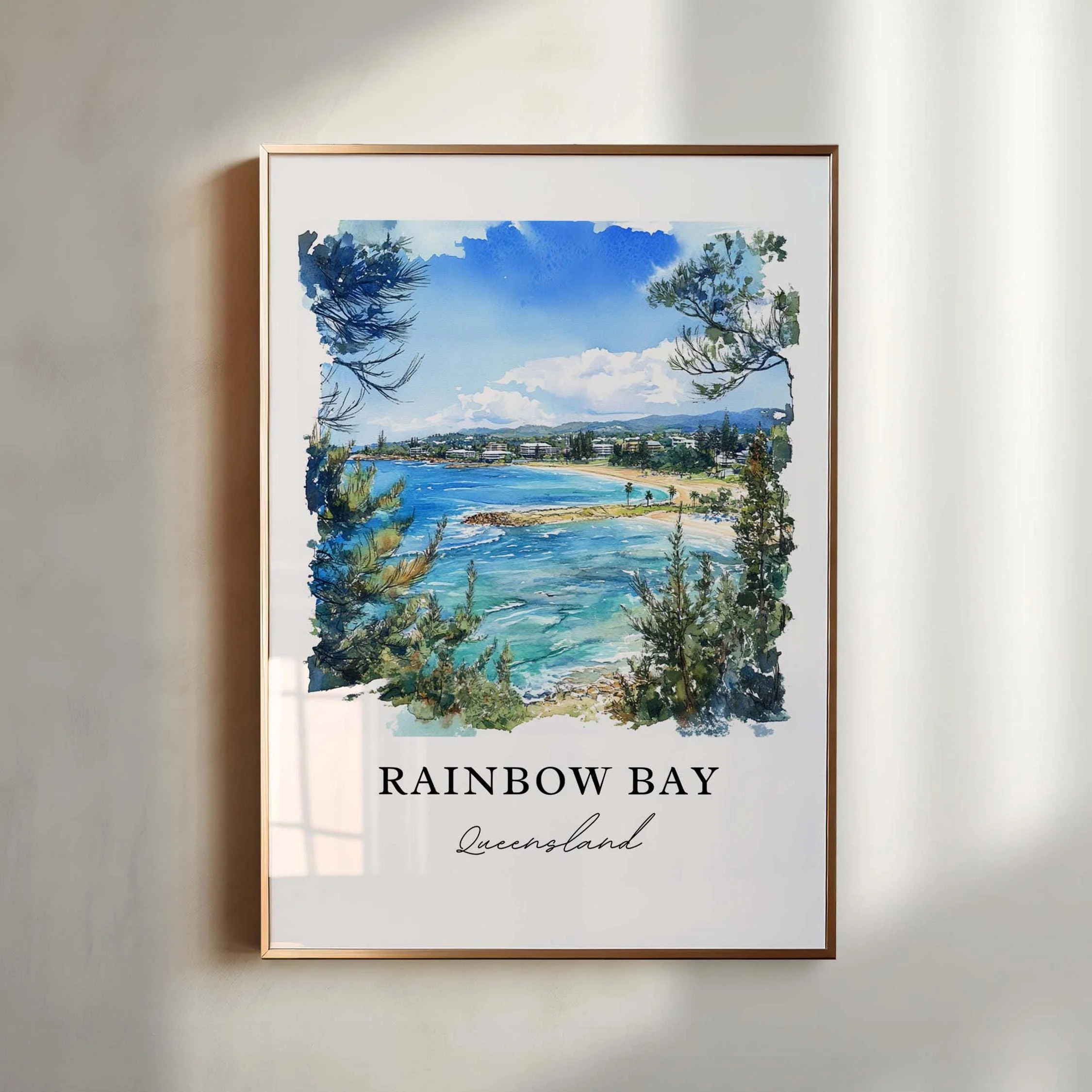 Rainbow Bay, Australia – Watercolor Art Print