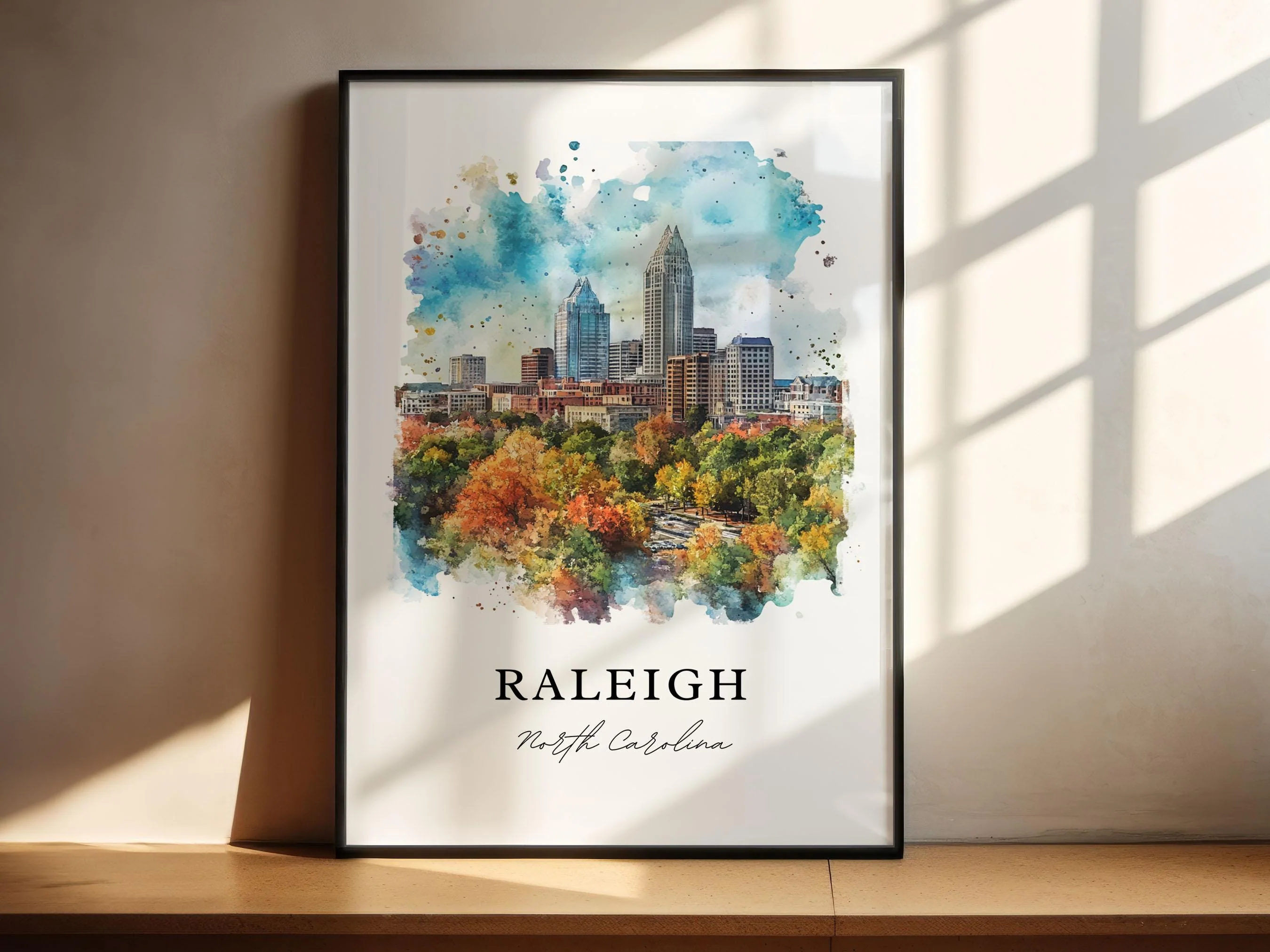 Raleigh, North Carolina, North Carolina – Watercolor Art Print - Image 4