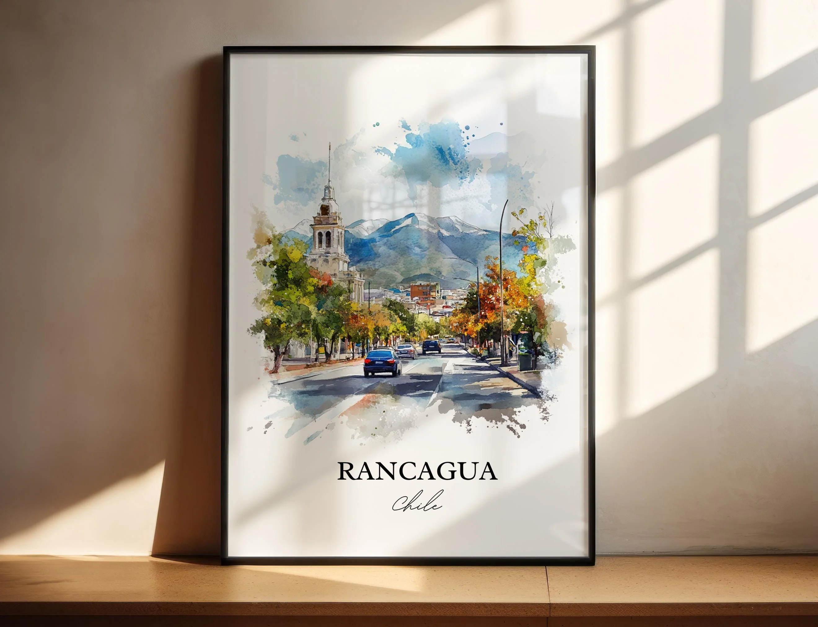 Rancagua, Chile – Watercolor Art Print