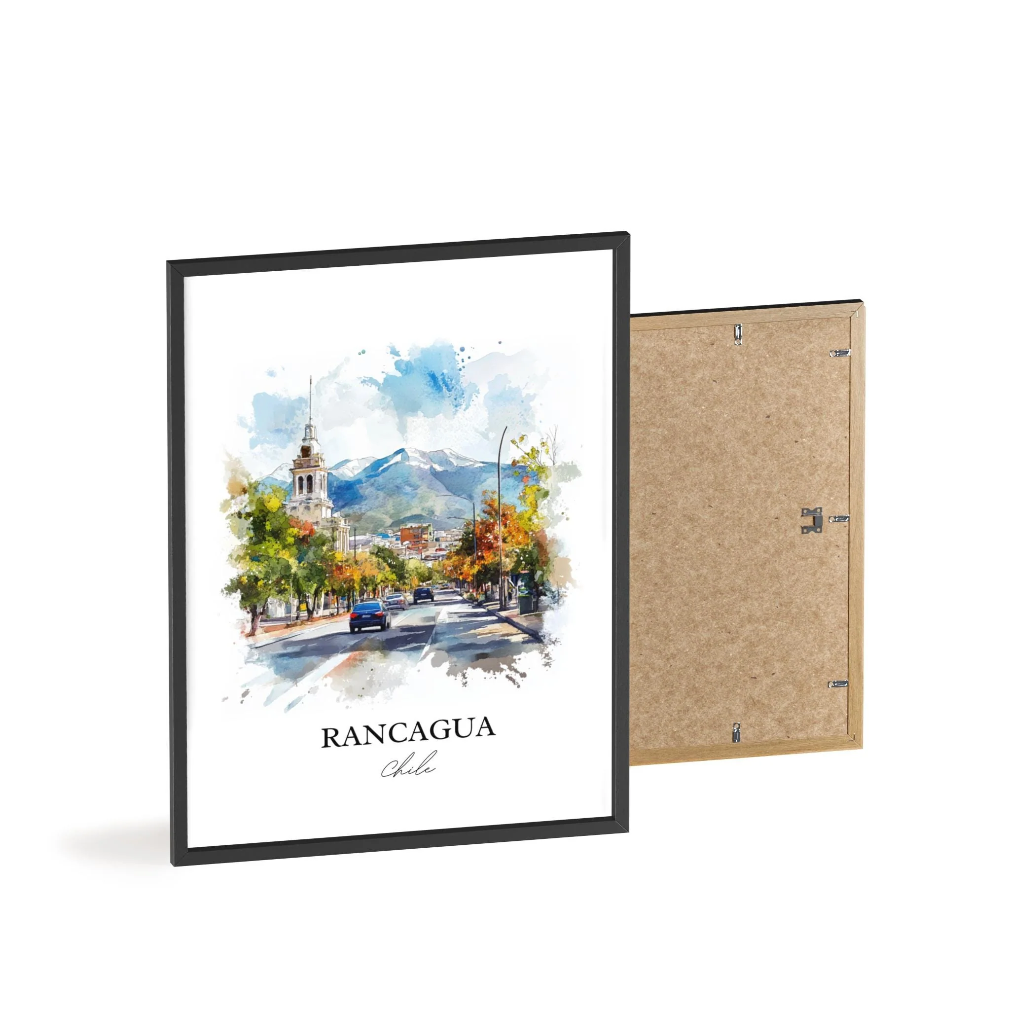 Rancagua, Chile – Watercolor Art Print - Image 8
