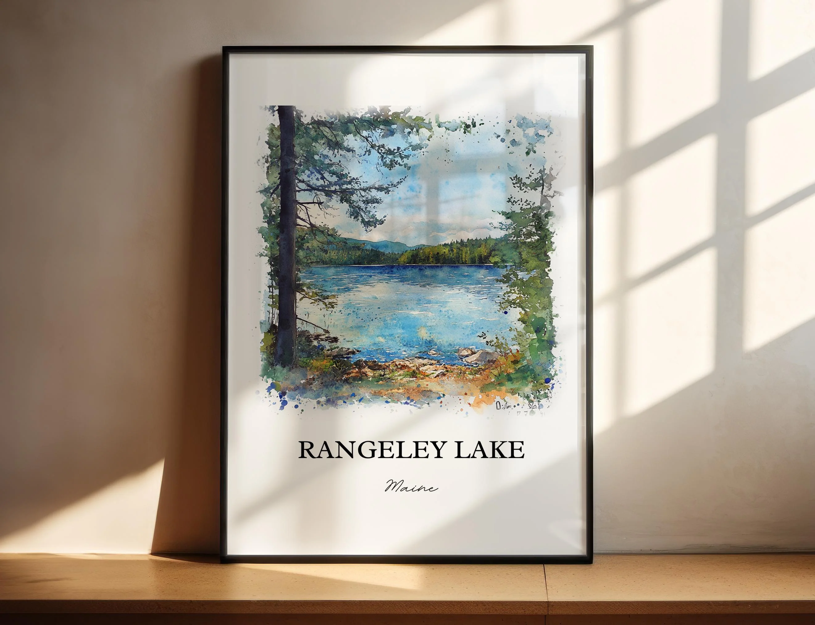 Rangeley Lake, Maine – Watercolor Art Print