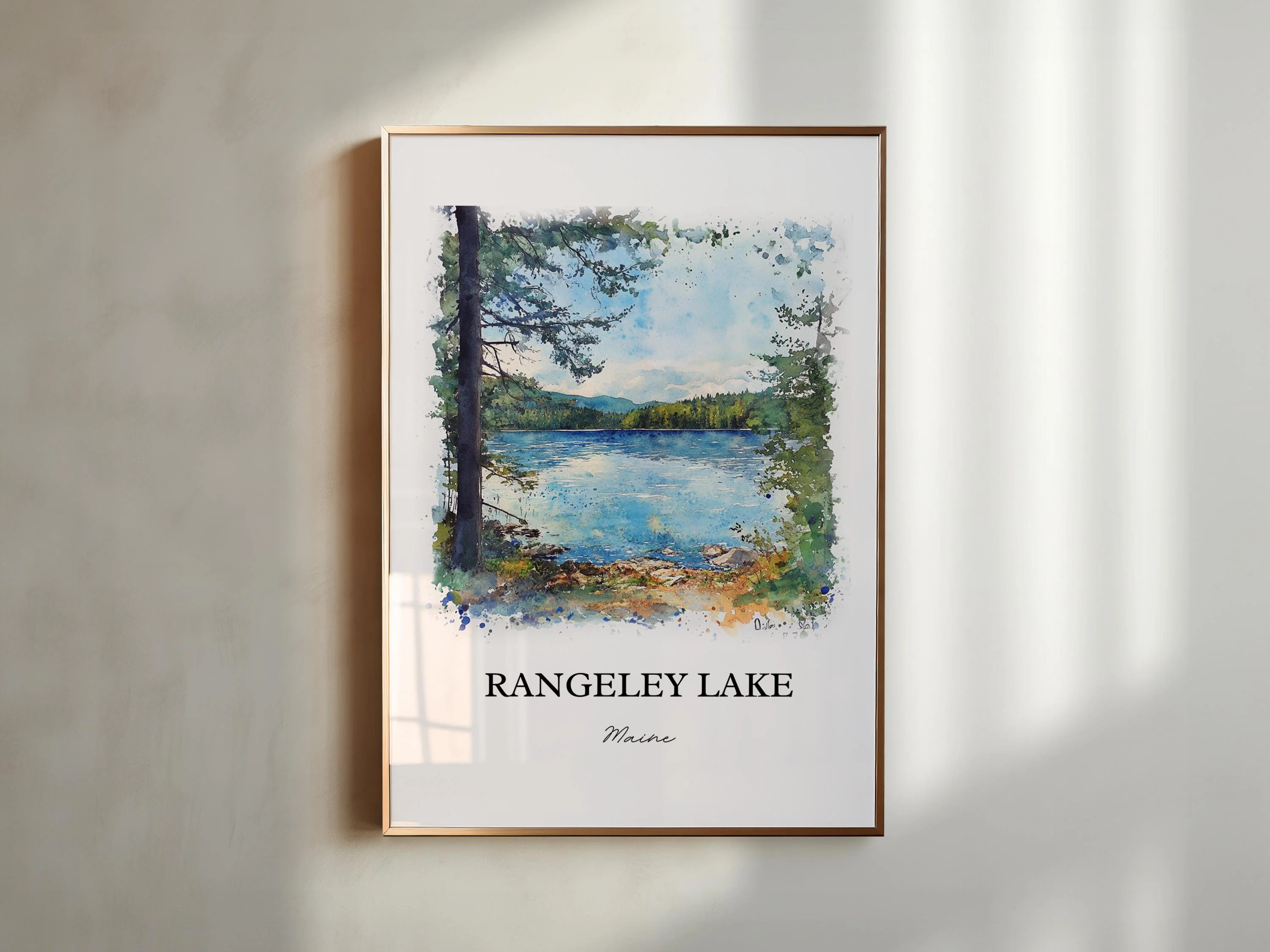 Rangeley Lake, Maine – Watercolor Art Print - Image 6
